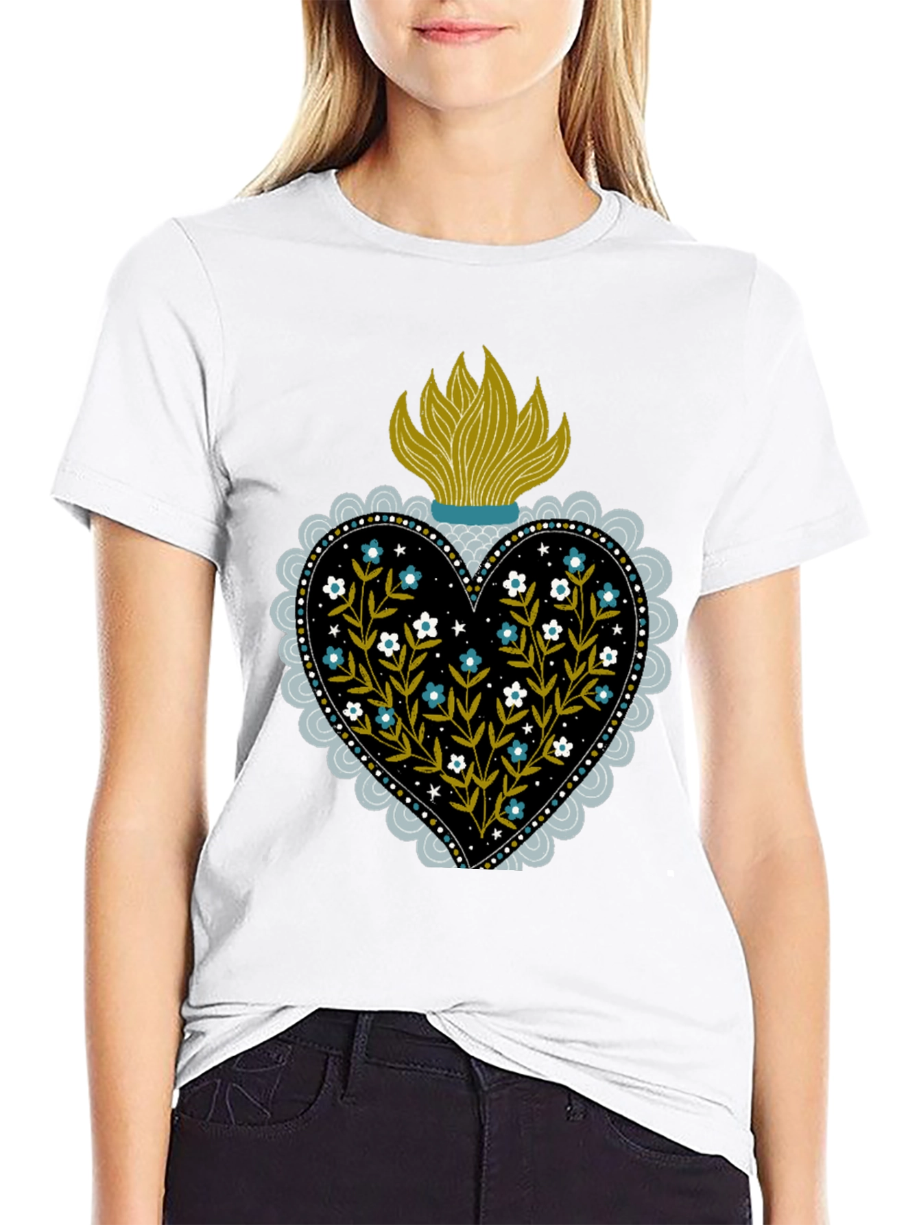Sacred Heart Floral T-Shirt