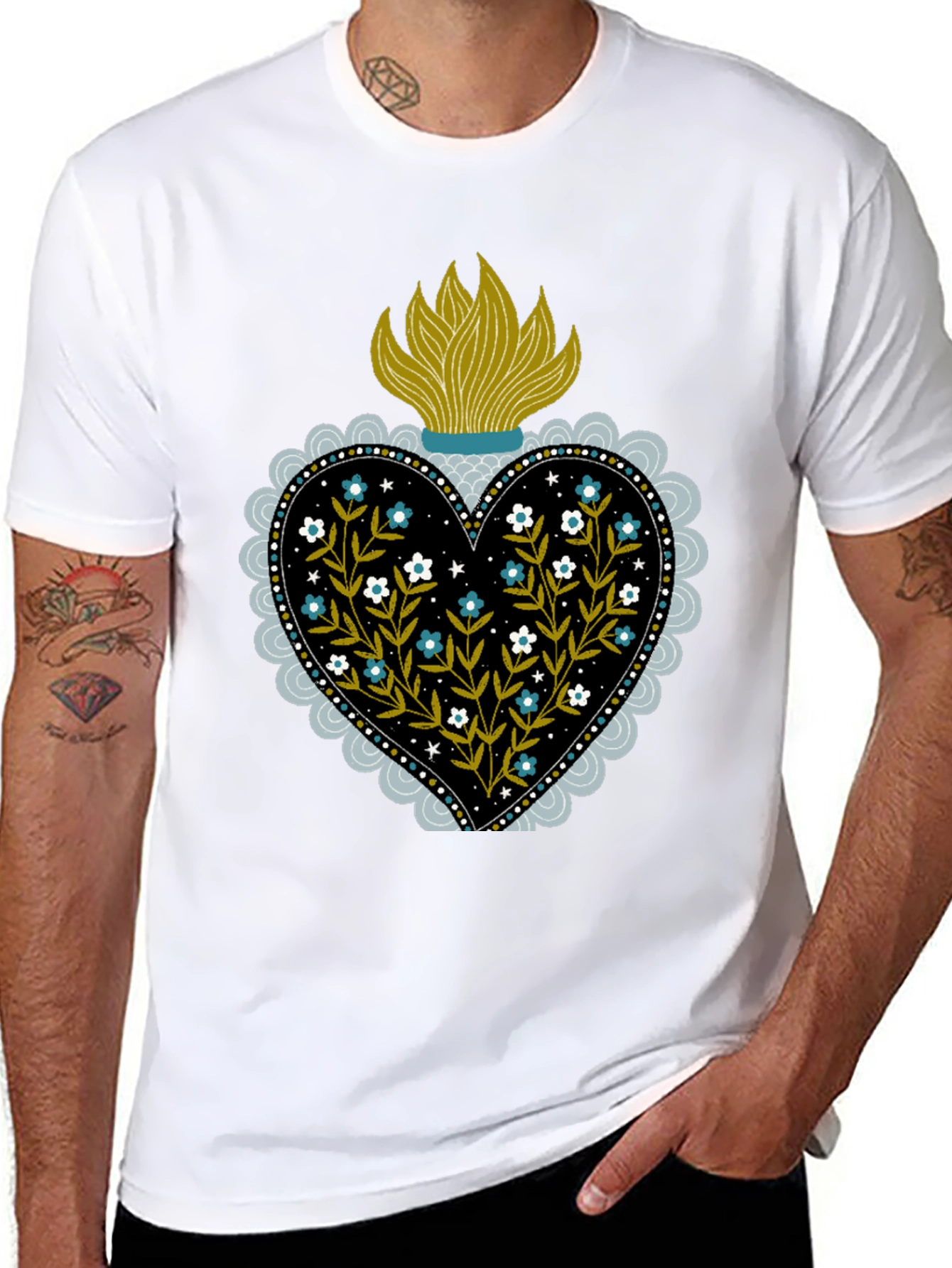 Sacred Heart Floral T-Shirt