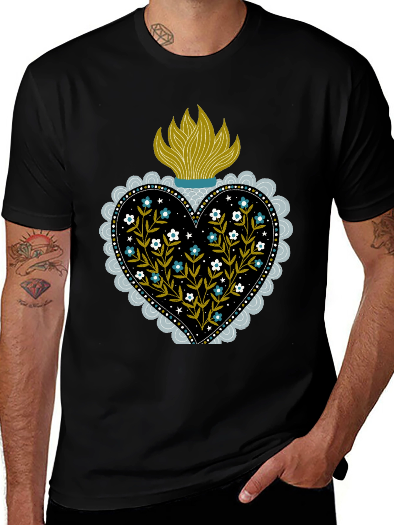 Sacred Heart Floral T-Shirt