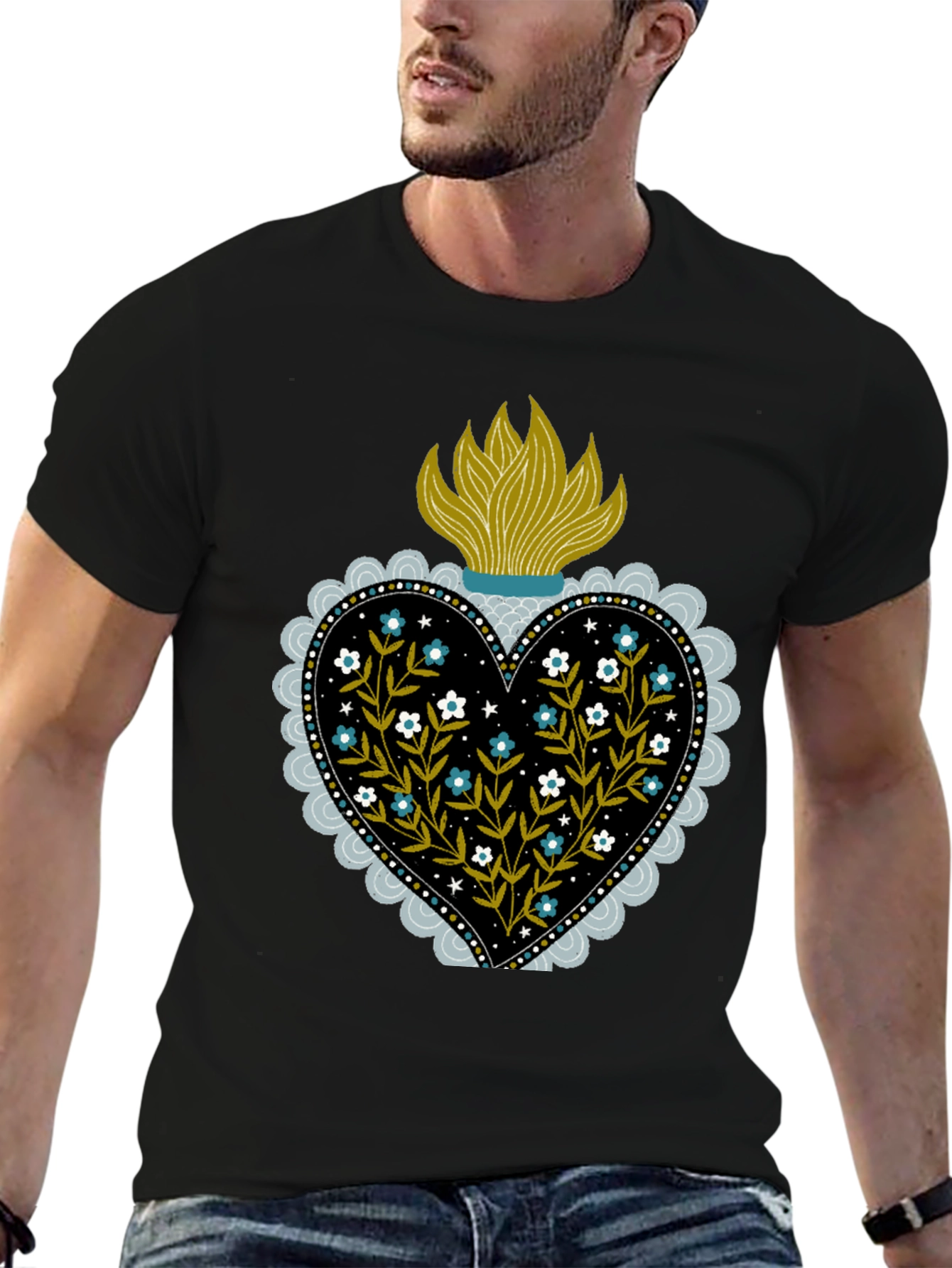 Sacred Heart Floral T-Shirt