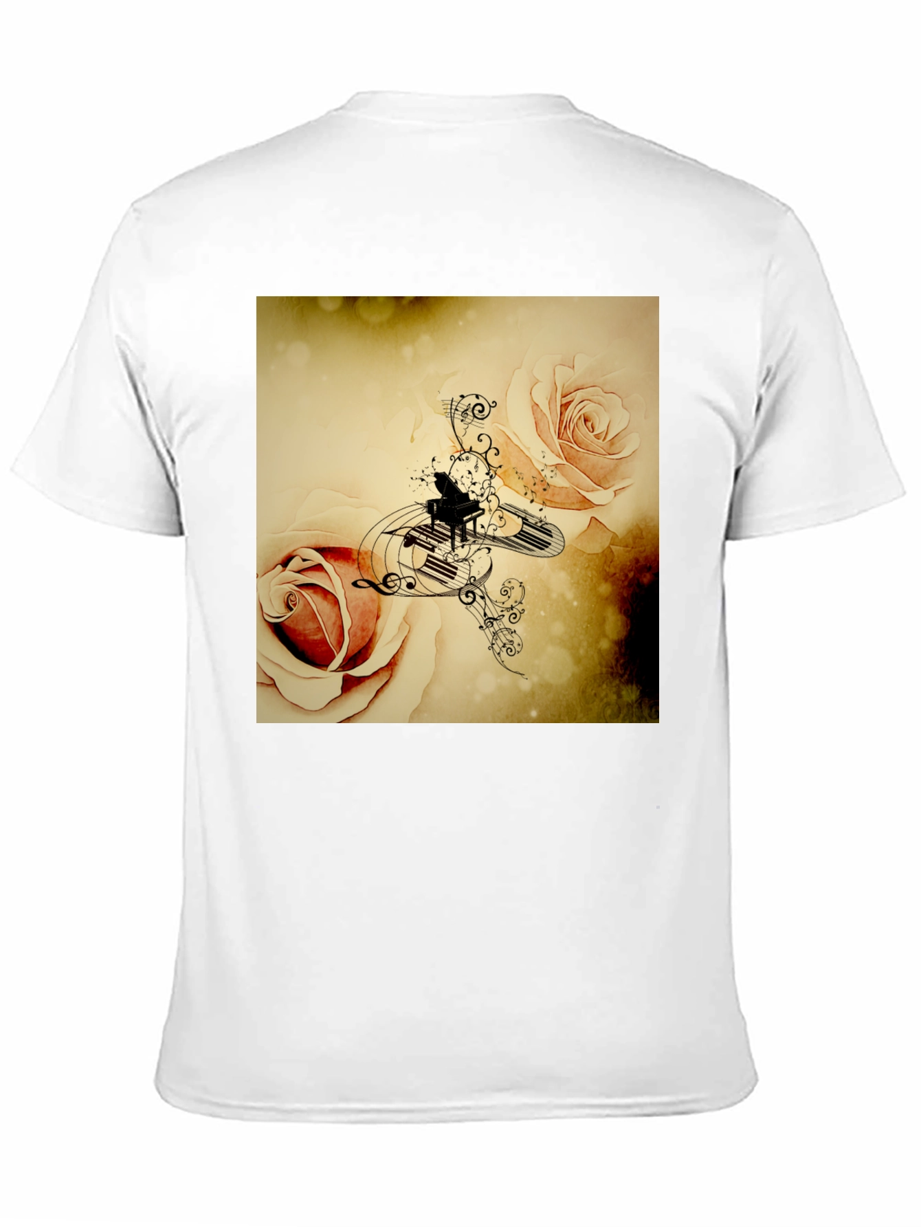 Musical Roses Black T-Shirt