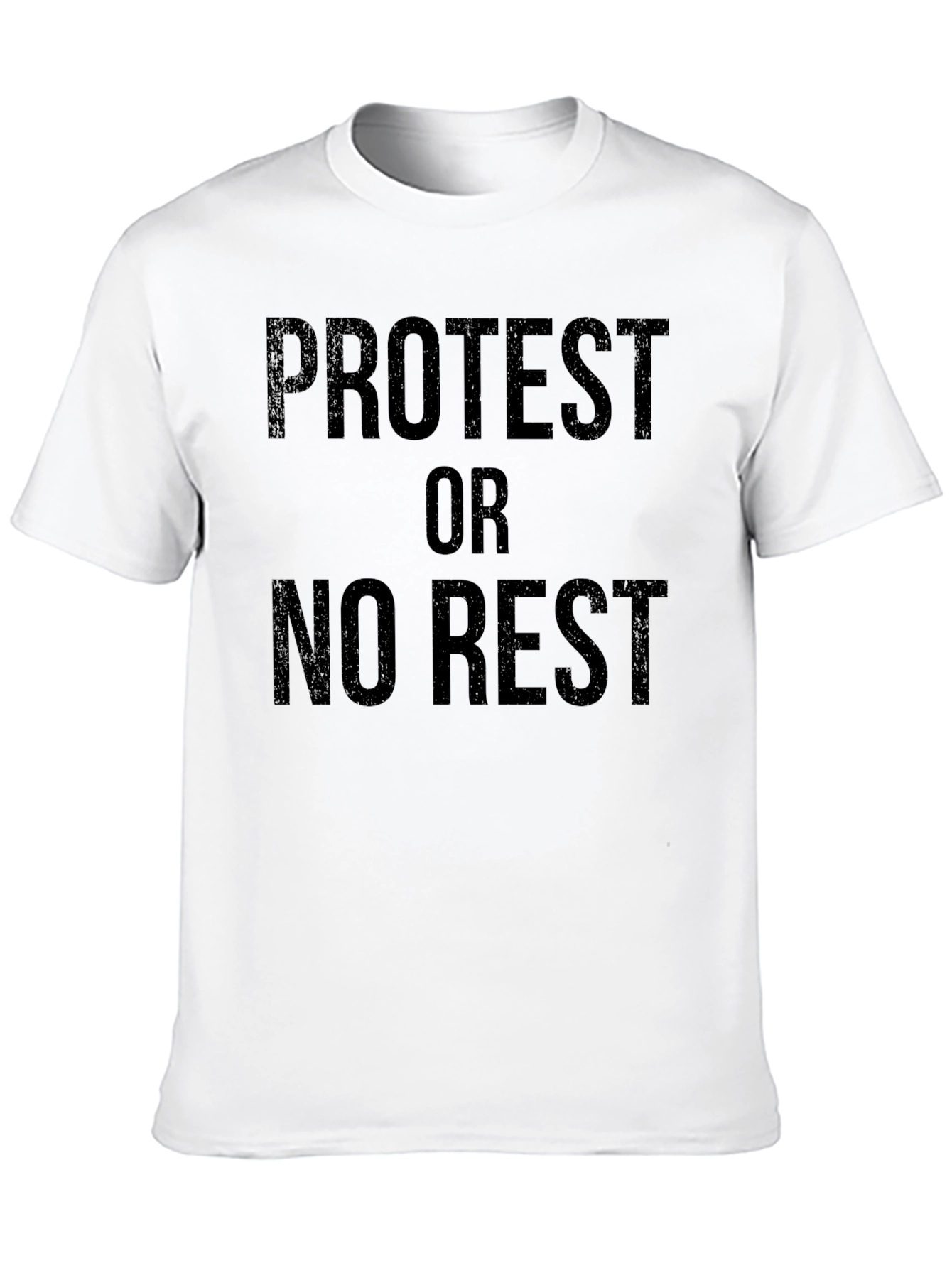 Protest or No Rest Black Graphic T-Shirt