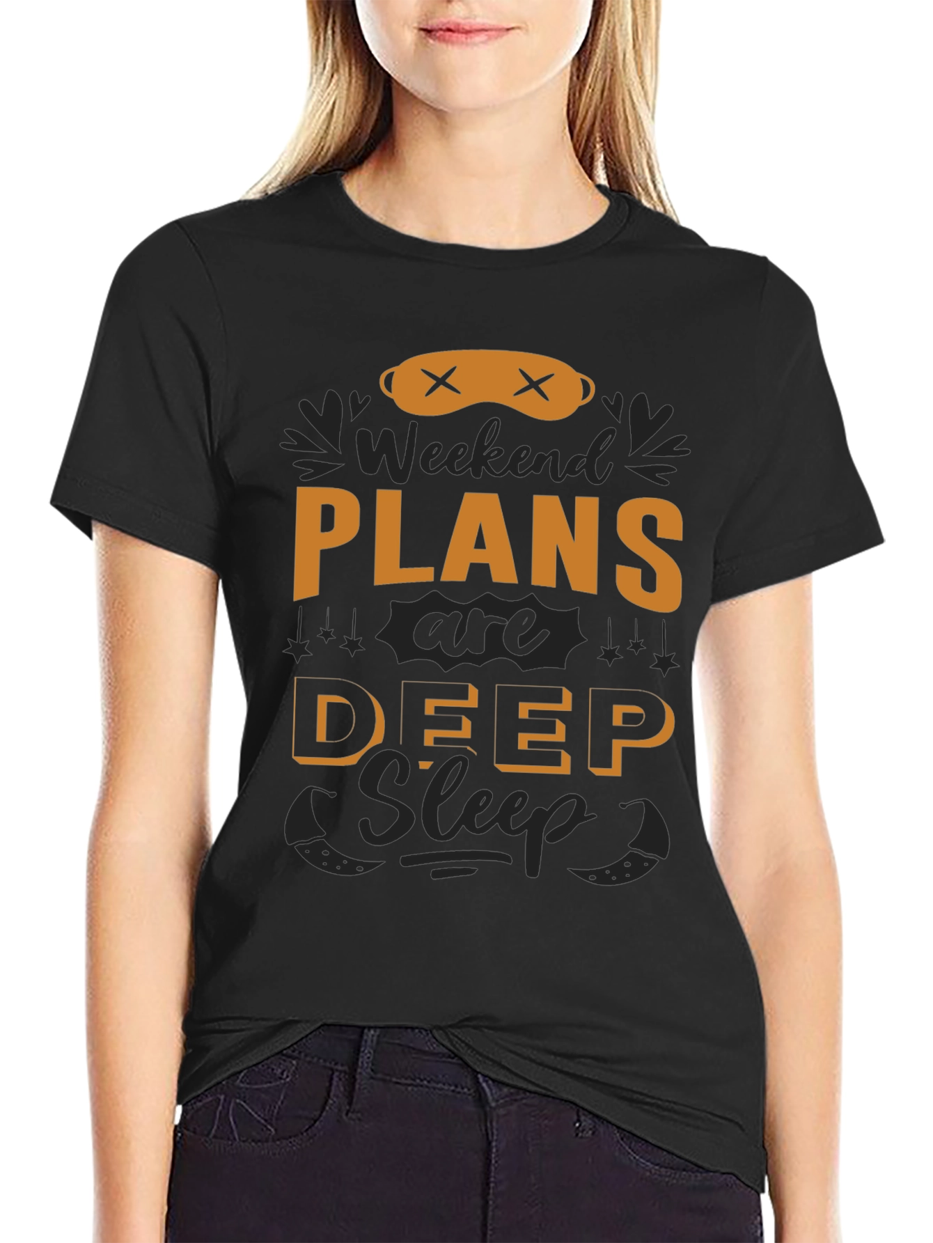 Weekend Plans Deep Sleep T-Shirt - Black