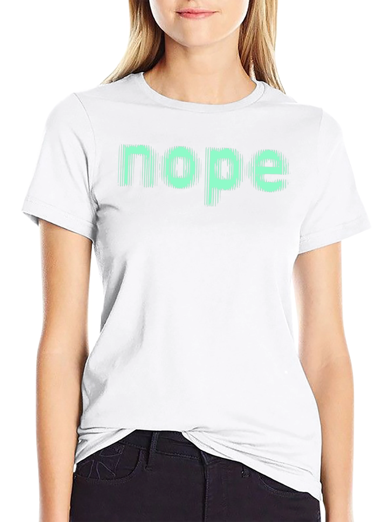 Nope Graphic Tee - Casual Black T-Shirt