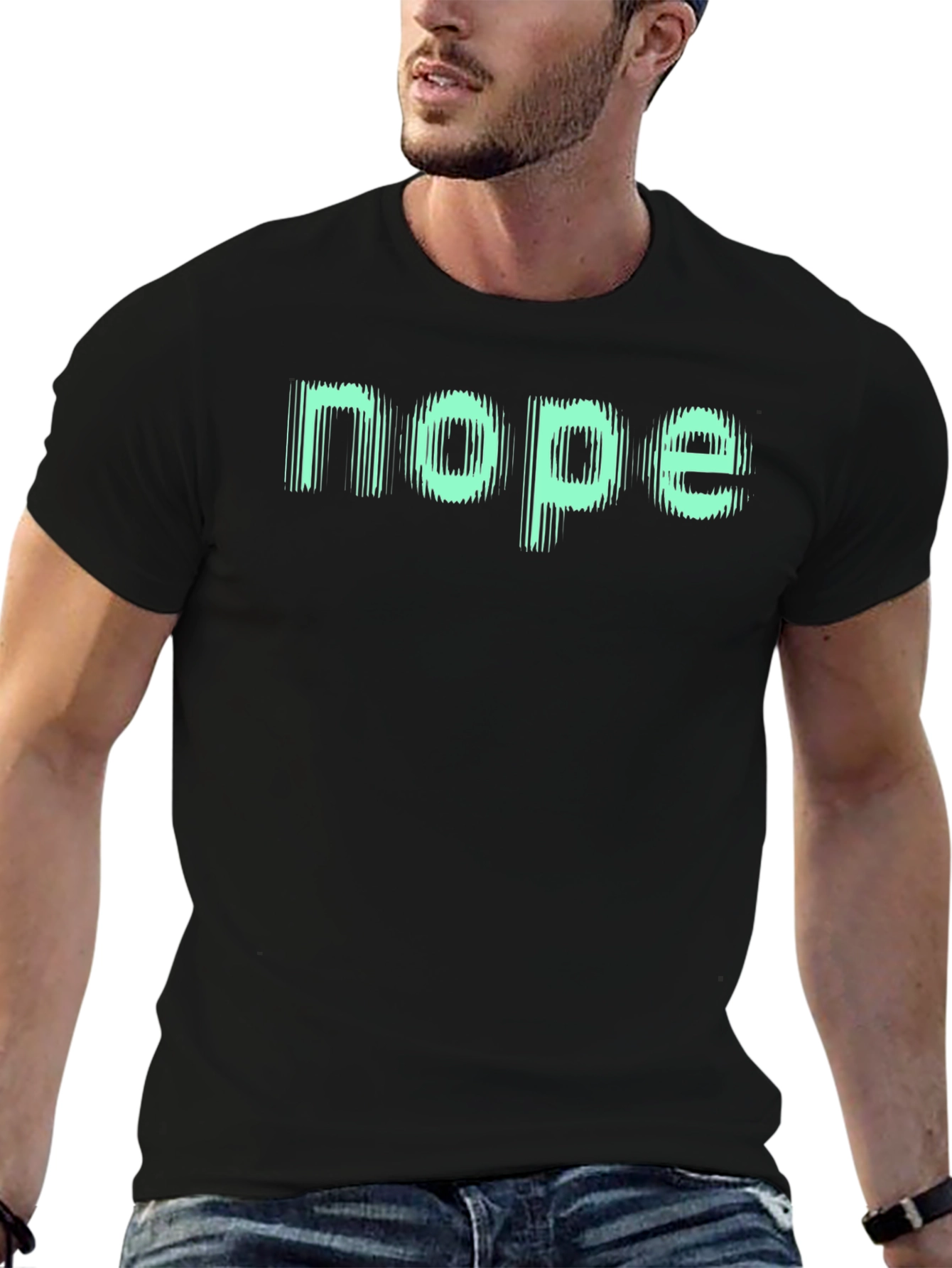 Nope Graphic Tee - Casual Black T-Shirt