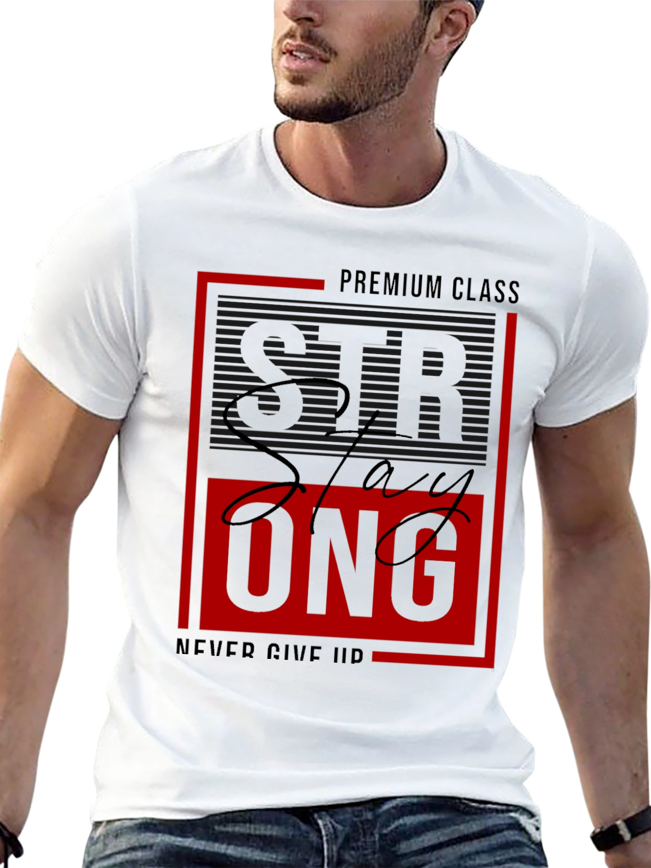 Stay Strong Graphic Tee - Premium Class Black T-Shirt