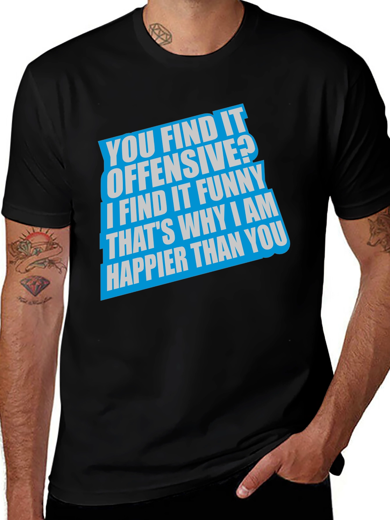 Offensive Funny Graphic T-Shirt - Black