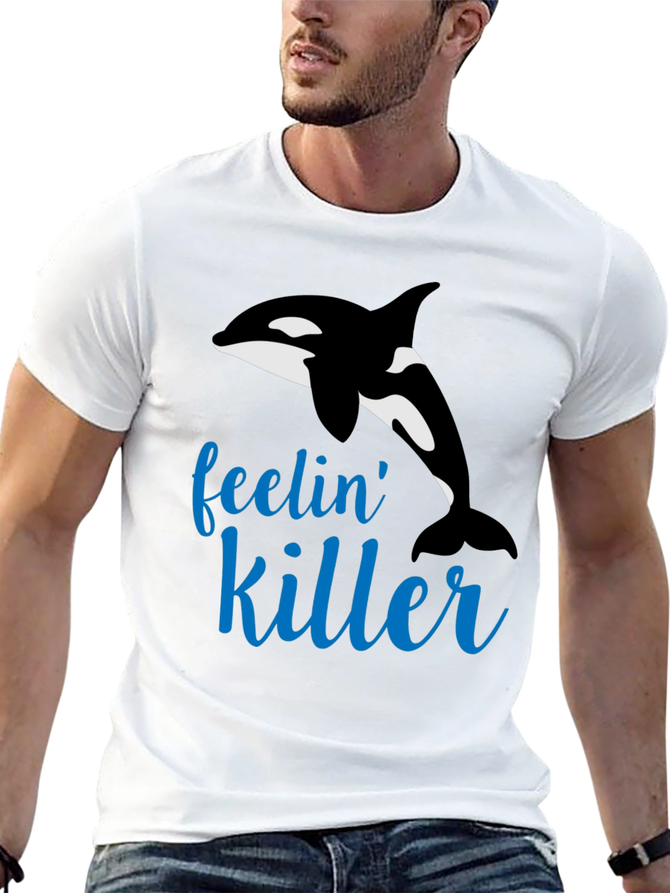 Feelin Killer Whale Black T-Shirt