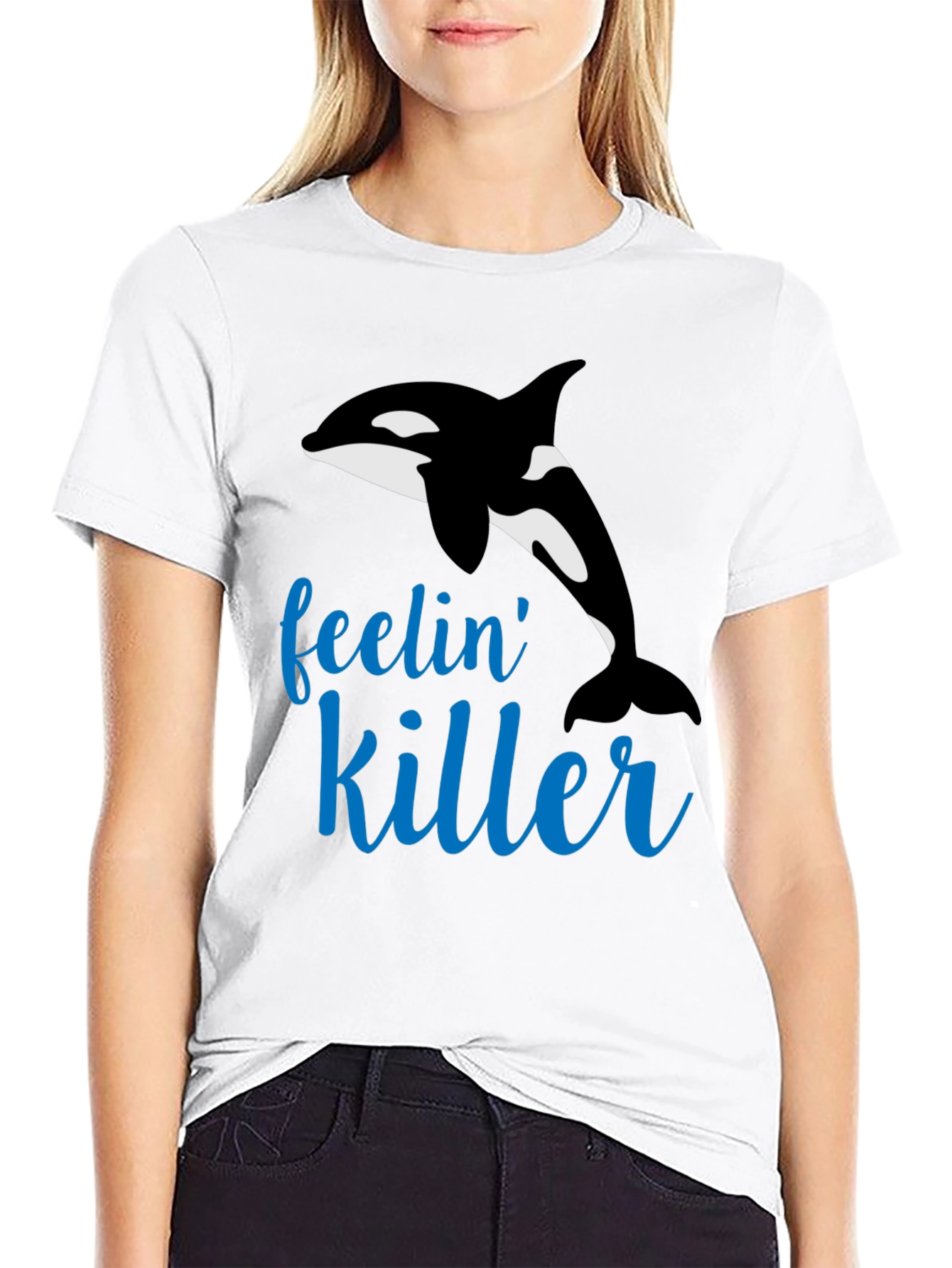 Feelin Killer Whale Black T-Shirt