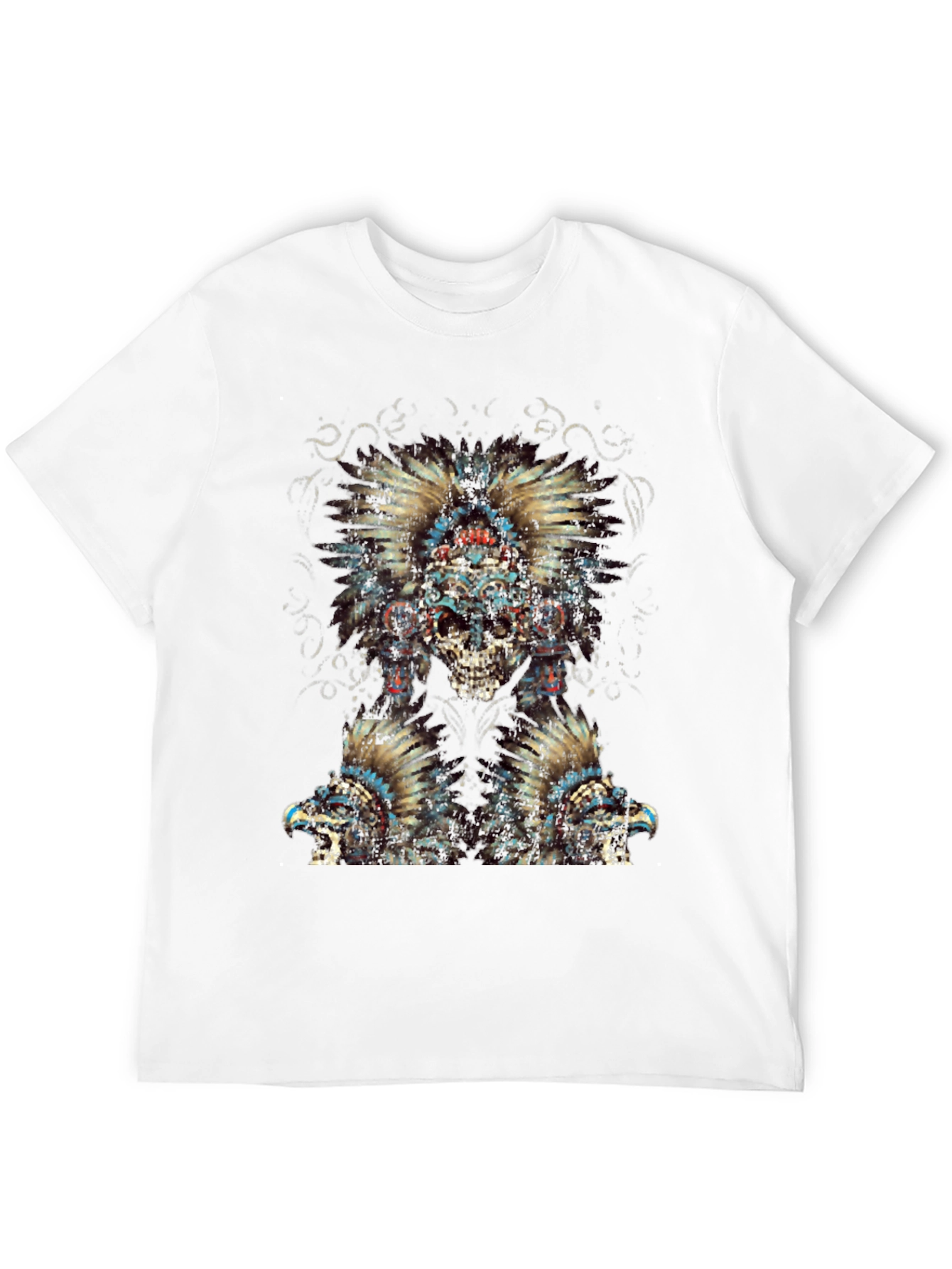 Skull Feather Headdress Graphic T-Shirt