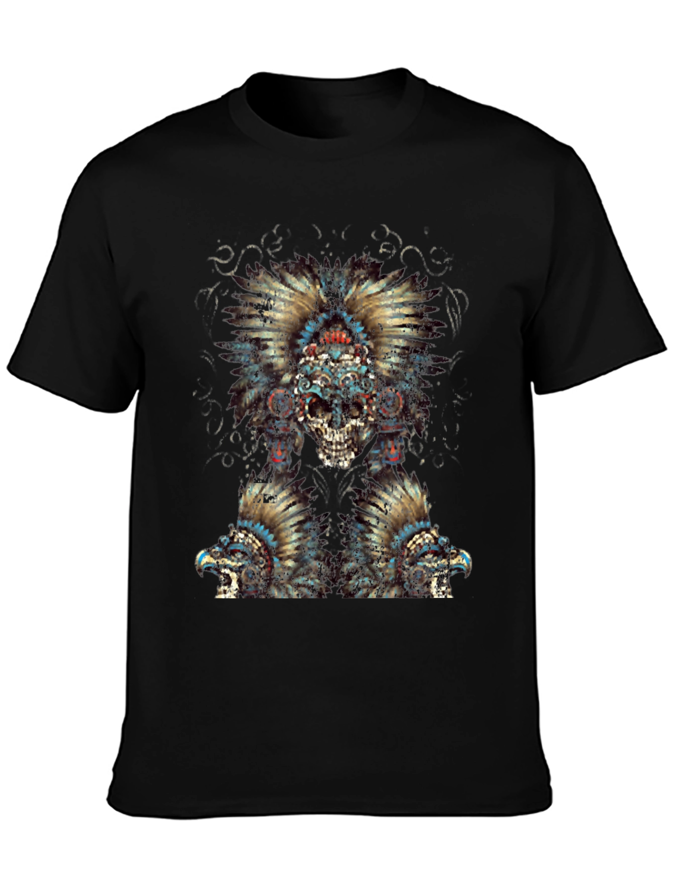 Skull Feather Headdress Graphic T-Shirt