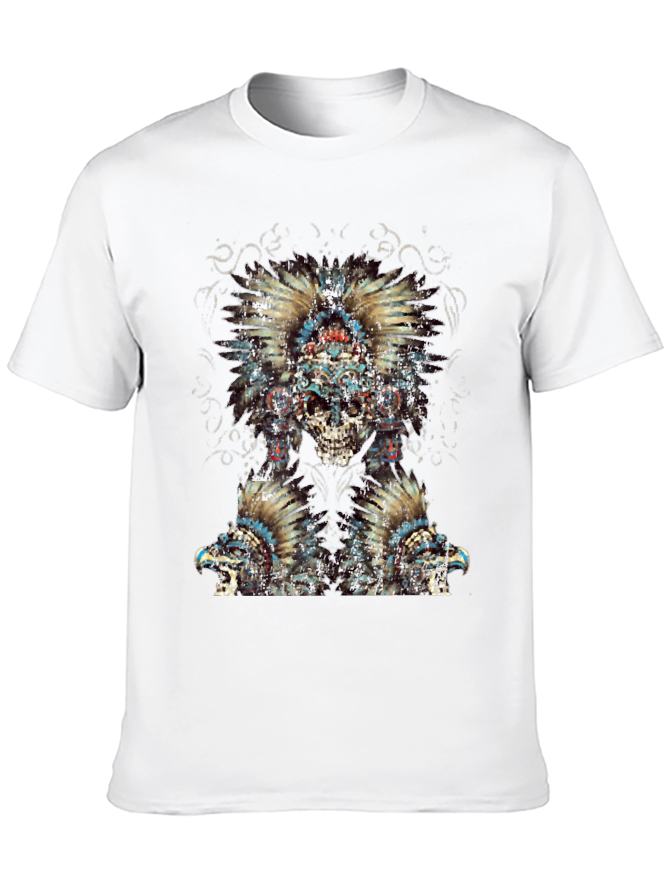 Skull Feather Headdress Graphic T-Shirt
