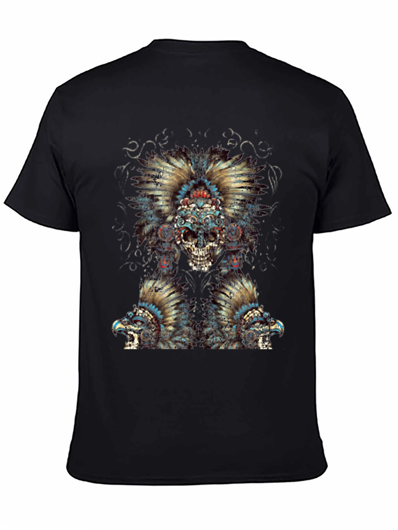 Skull Feather Headdress Graphic T-Shirt