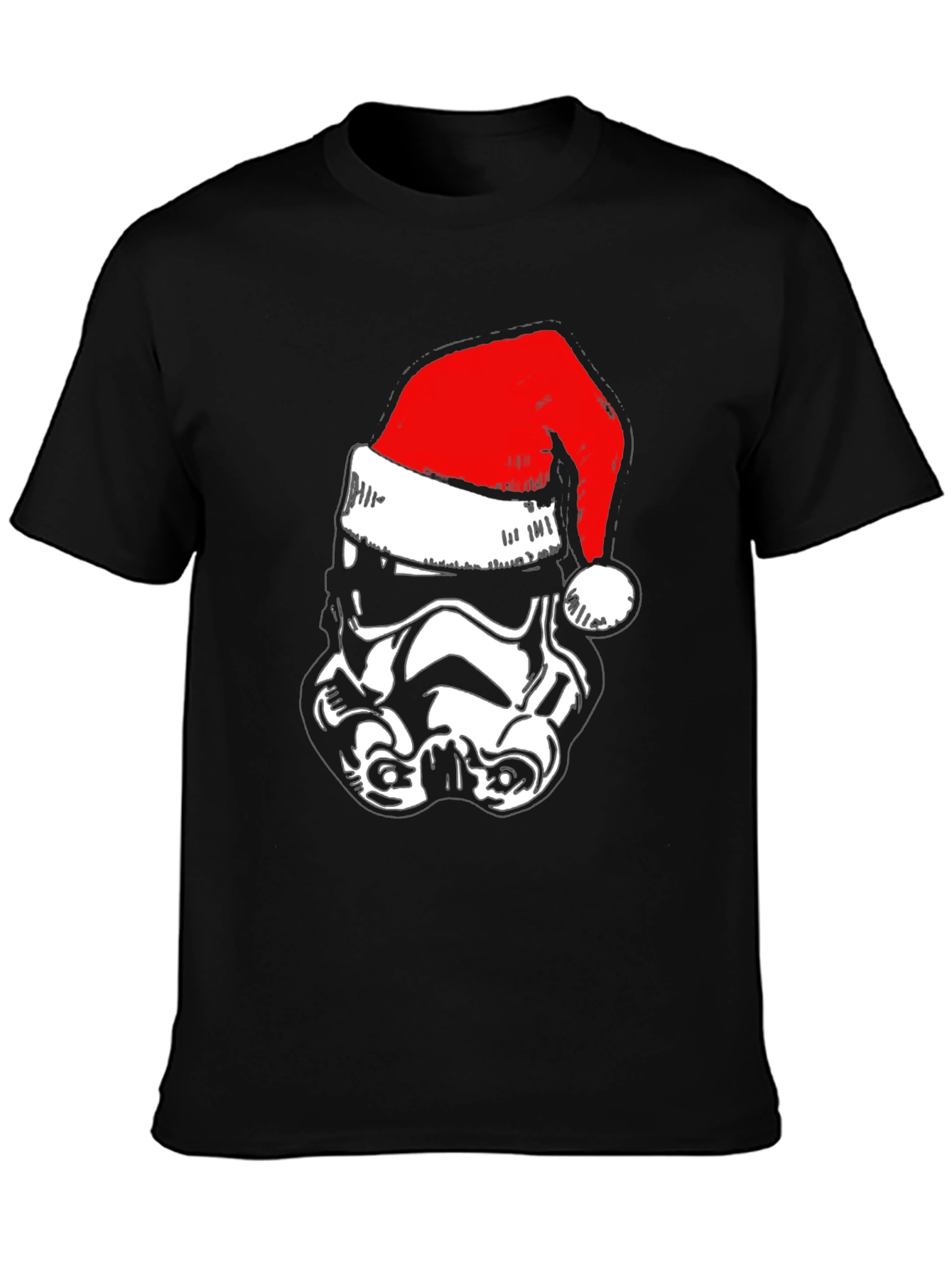 Stormtrooper Santa Hat T-Shirt - Black