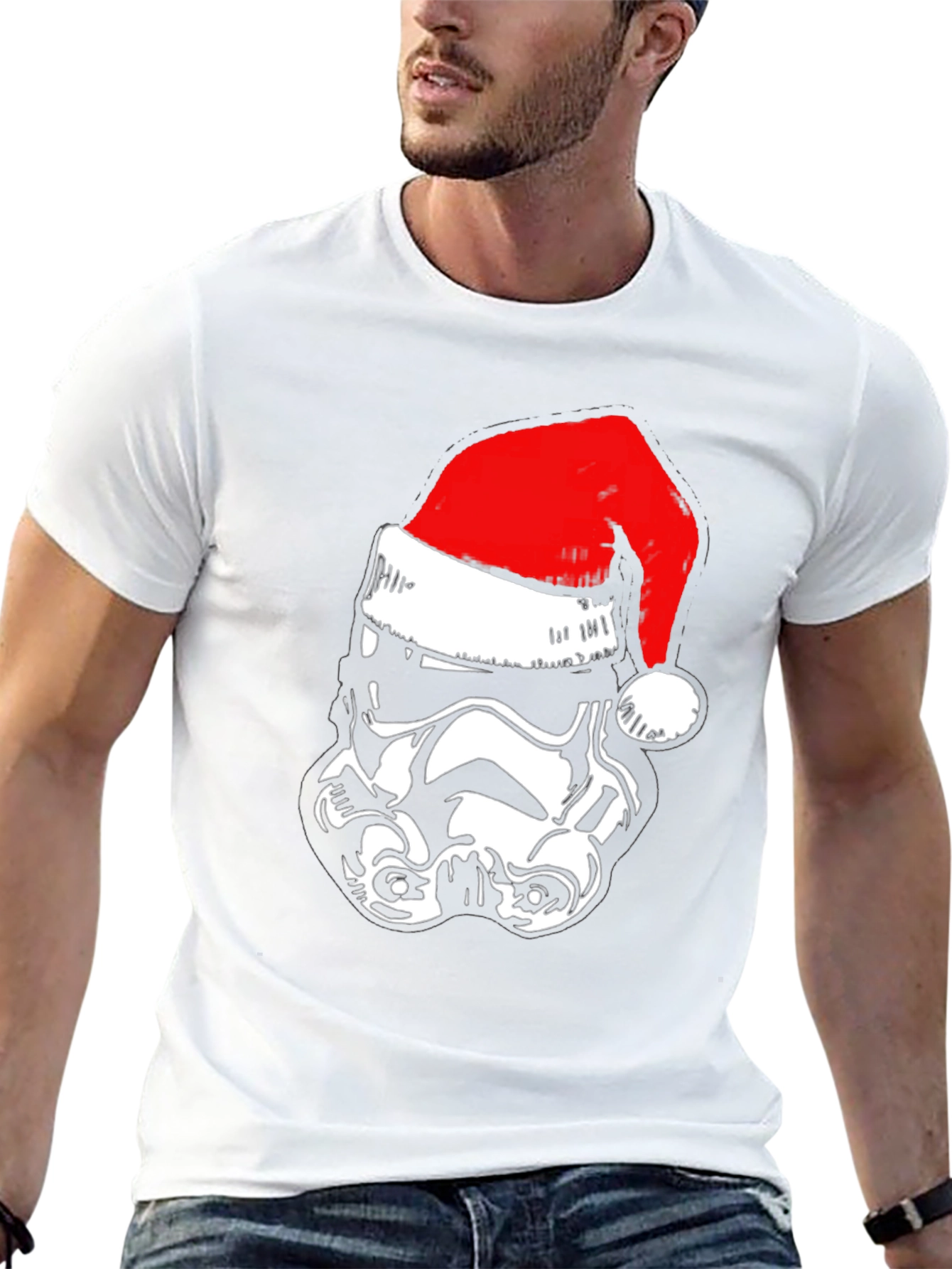 Stormtrooper Santa Hat T-Shirt - Black