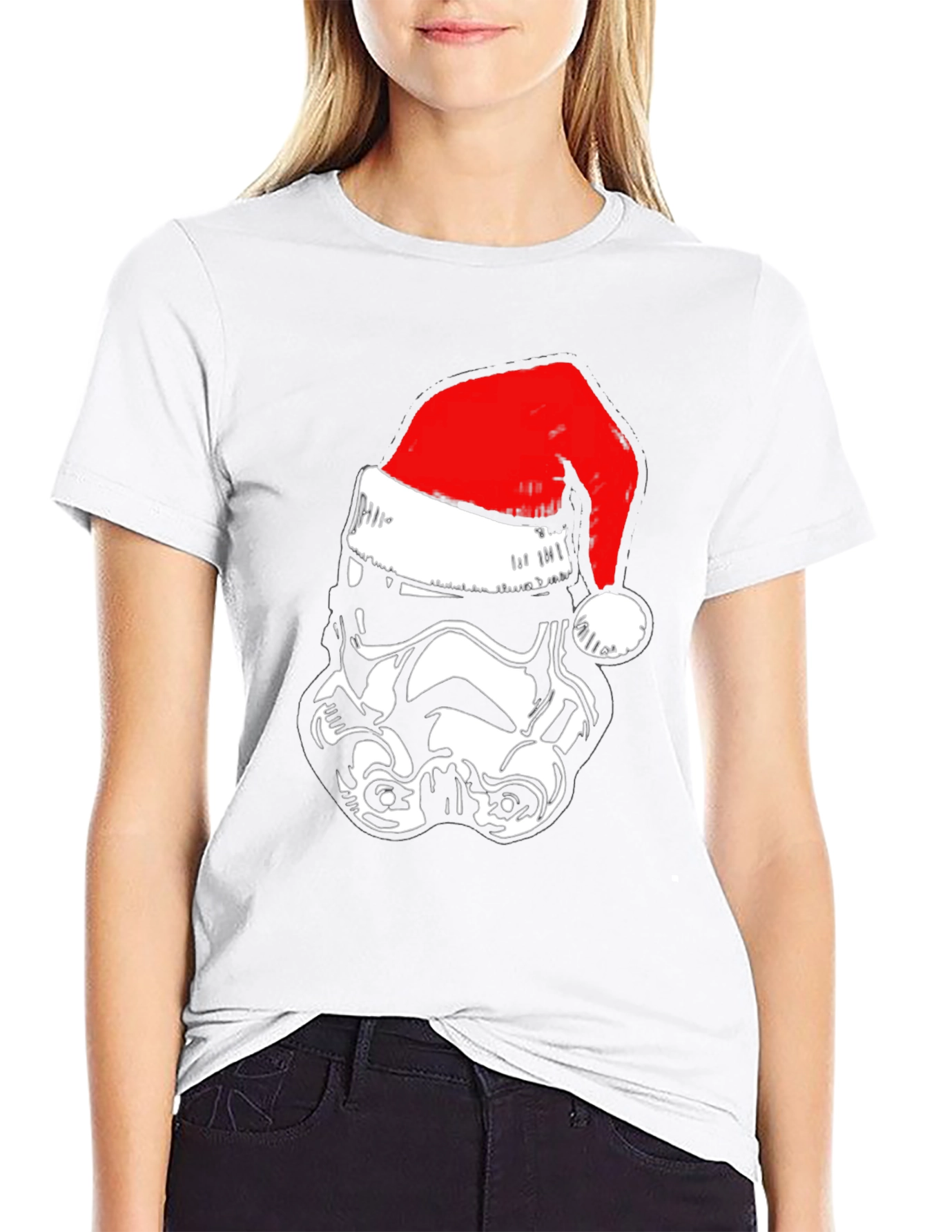 Stormtrooper Santa Hat T-Shirt - Black