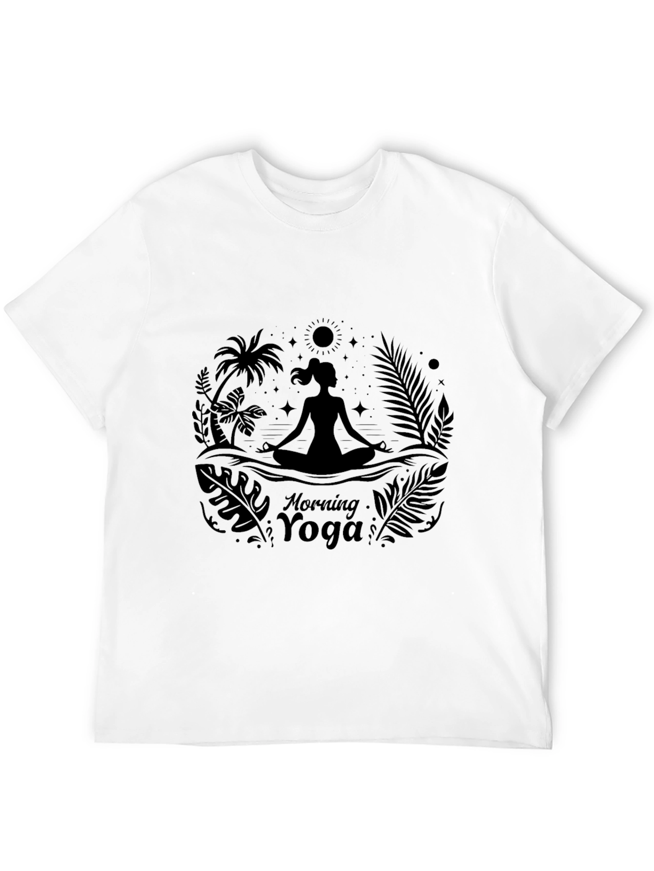 Morning Yoga Graphic Tee - Black