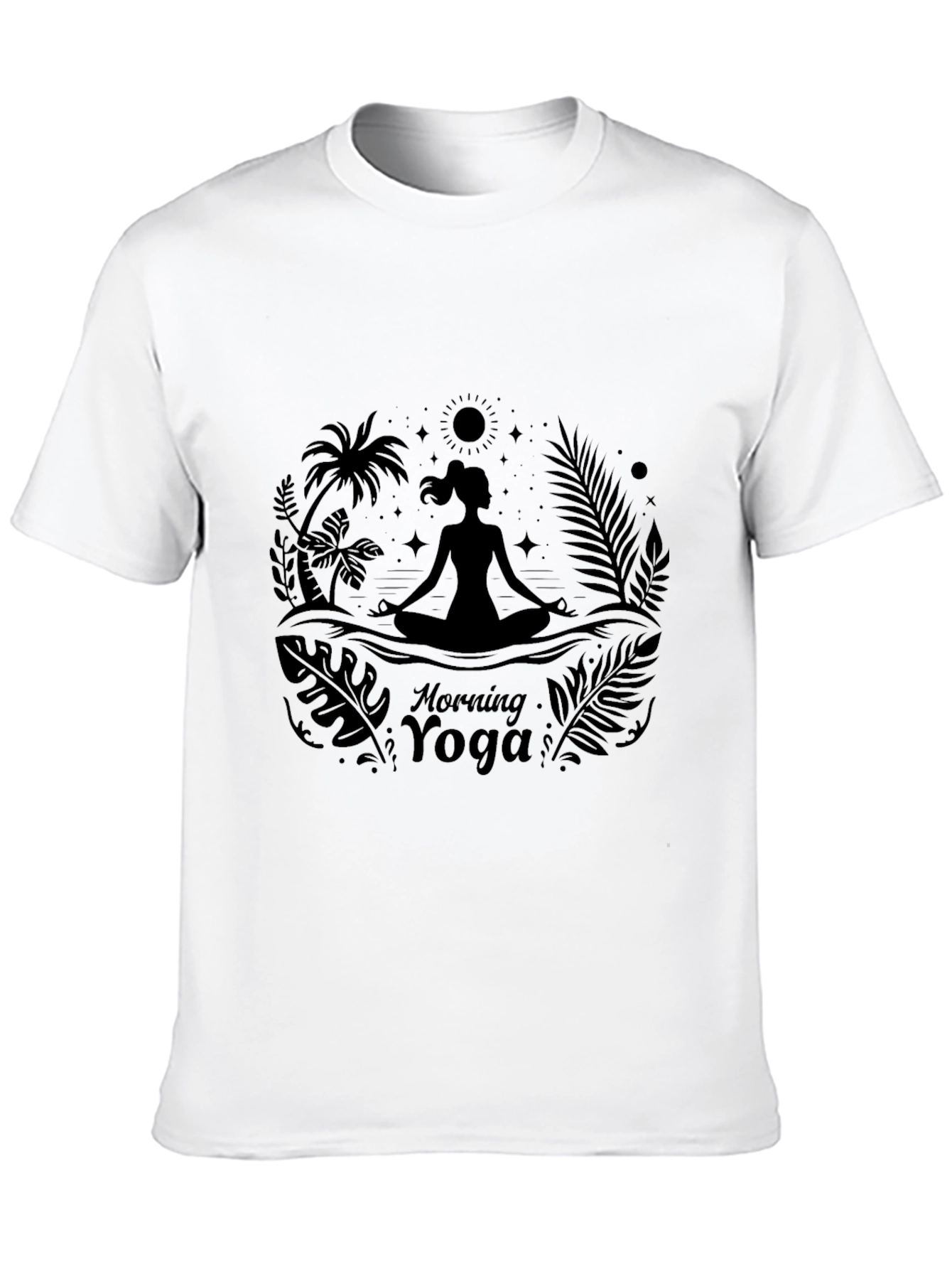 Morning Yoga Graphic Tee - Black
