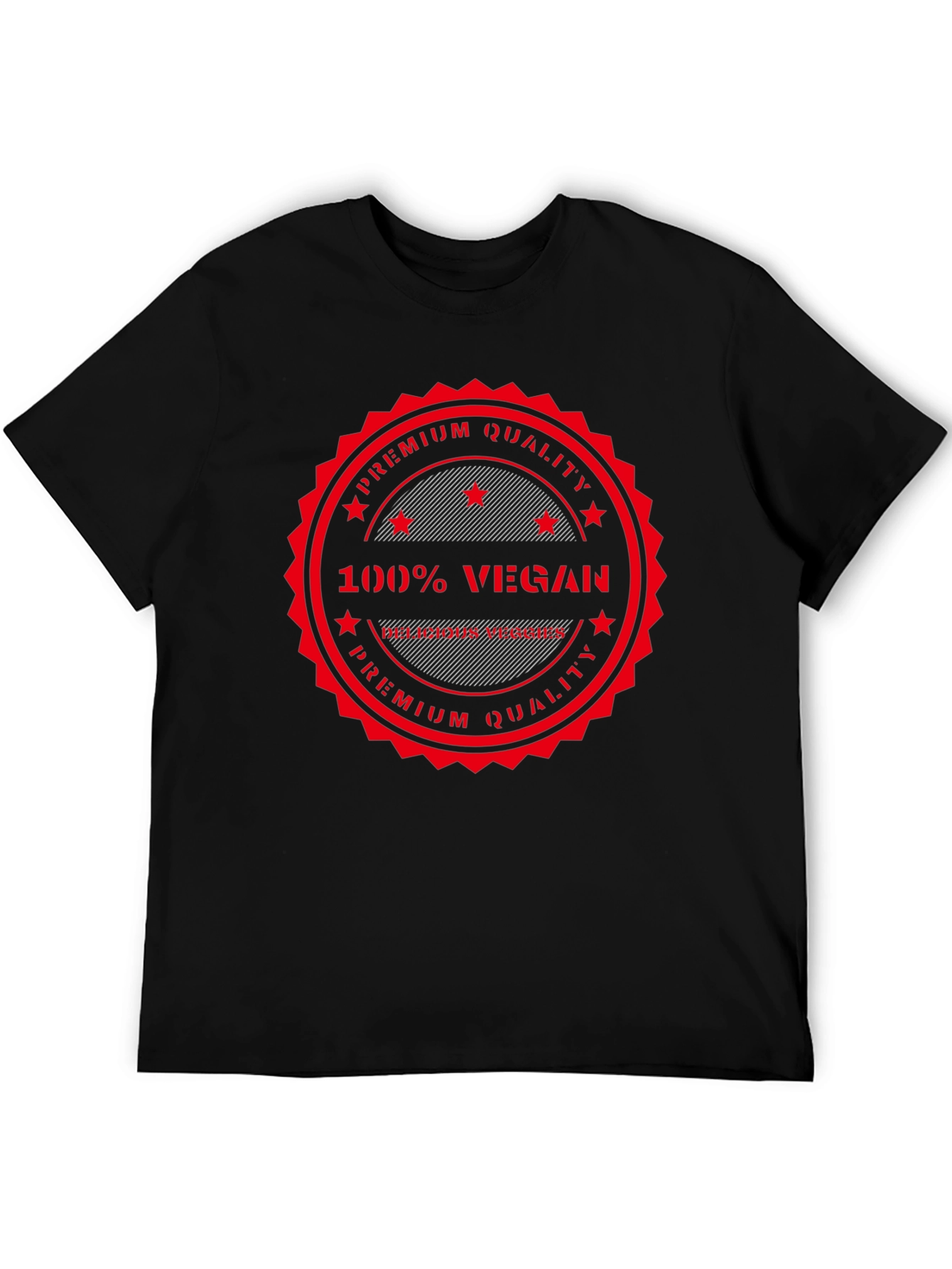 100% Vegan Premium Quality Black T-Shirt