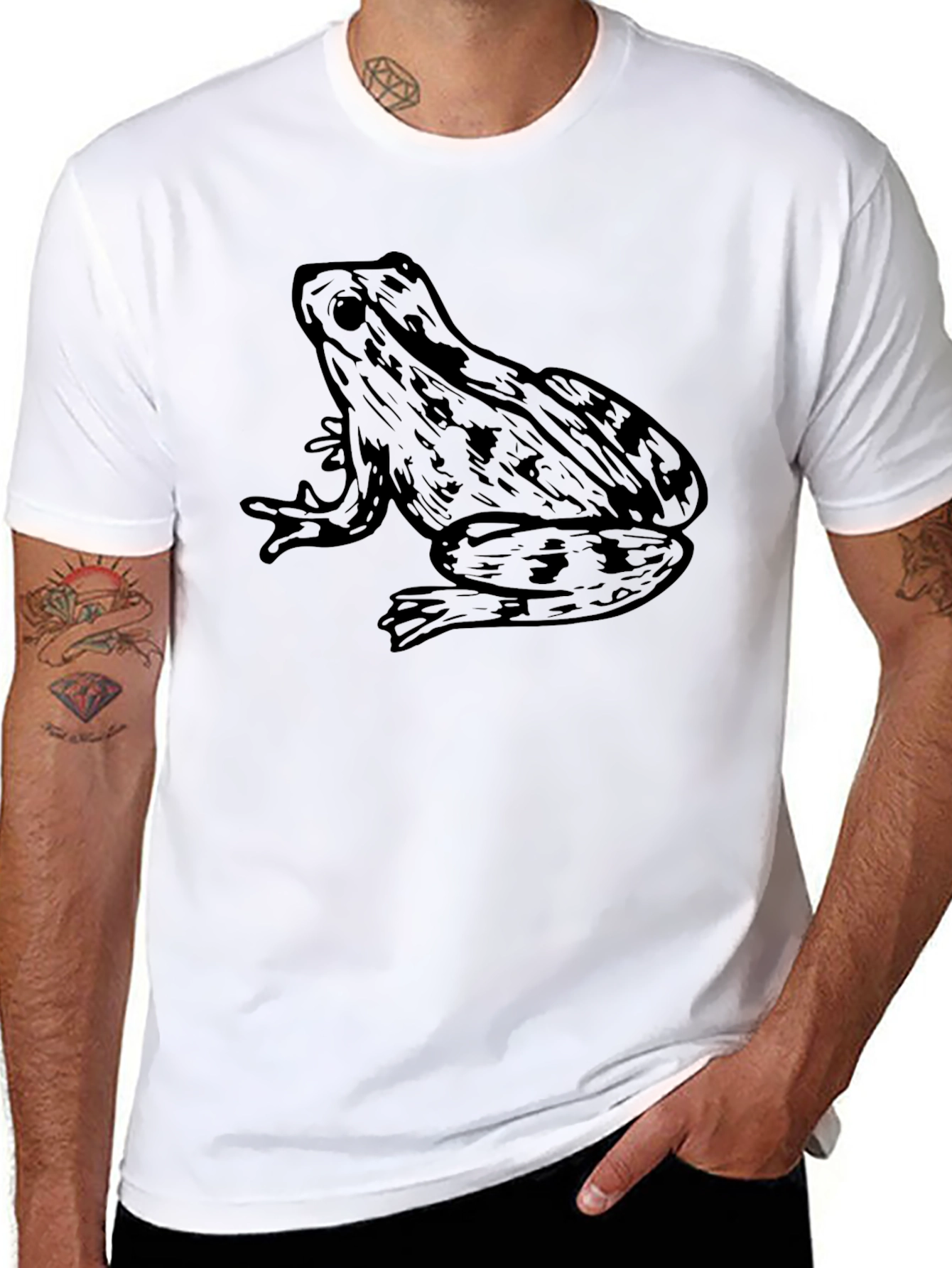 Cool Frog Graphic Tee - Black Cotton