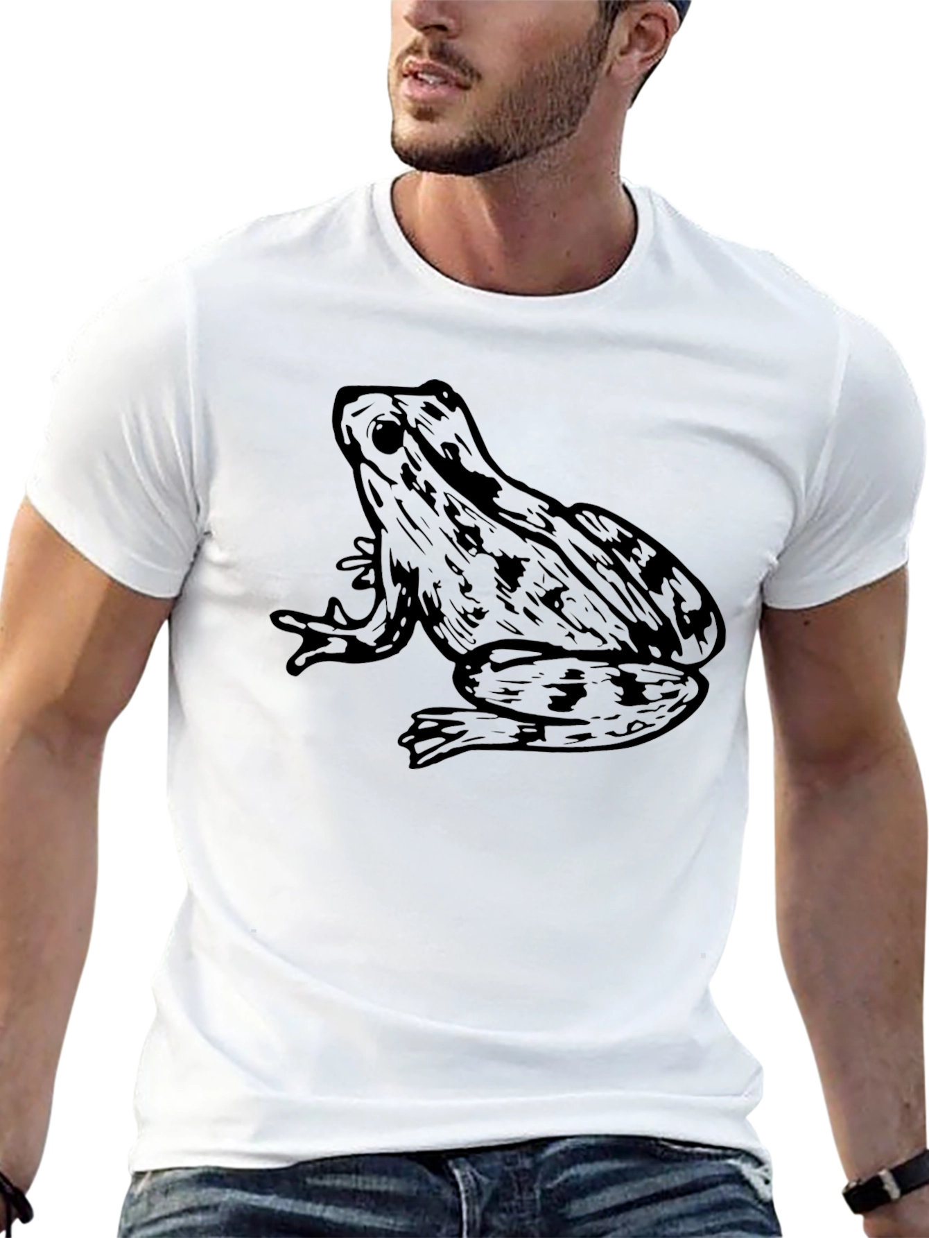 Cool Frog Graphic Tee - Black Cotton