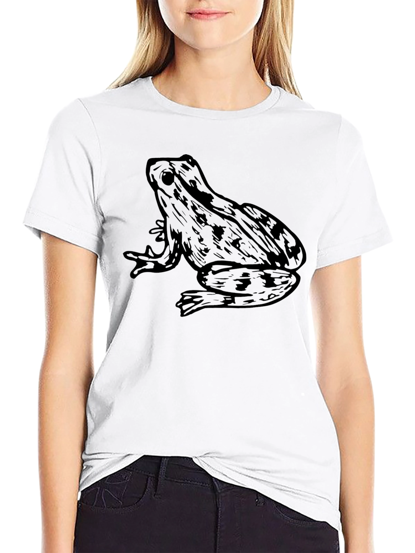Cool Frog Graphic Tee - Black Cotton