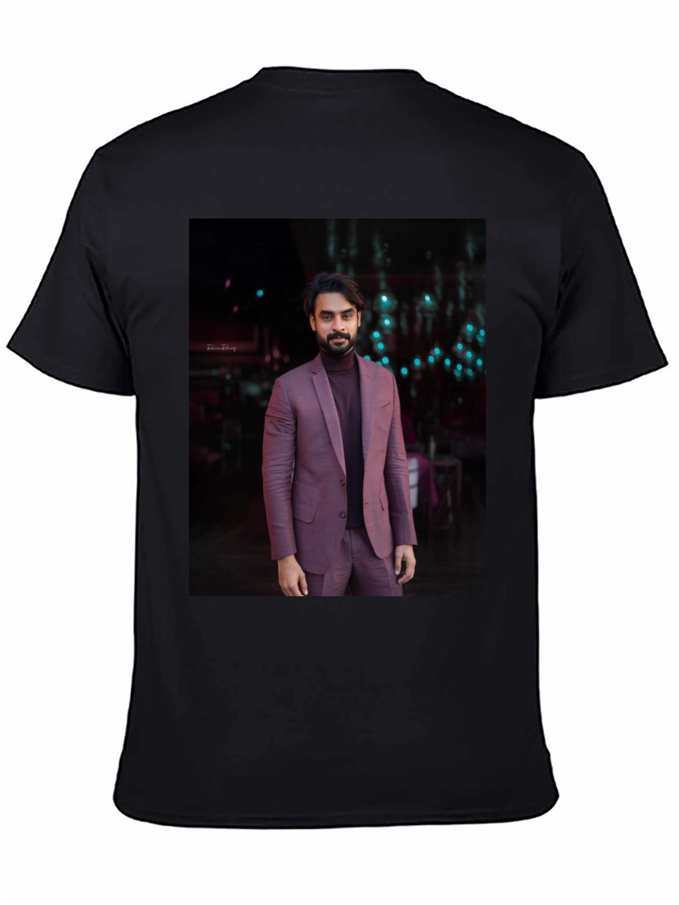 Mans Graphic Tee with Elegant Man Print