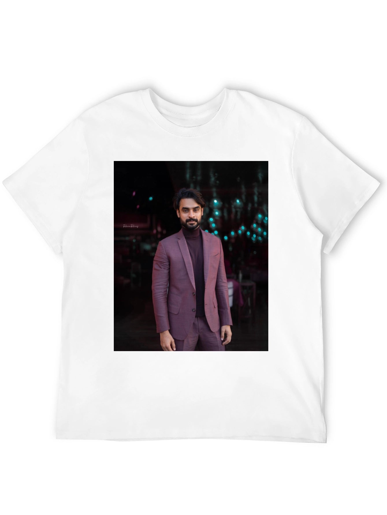 Mans Graphic Tee with Elegant Man Print
