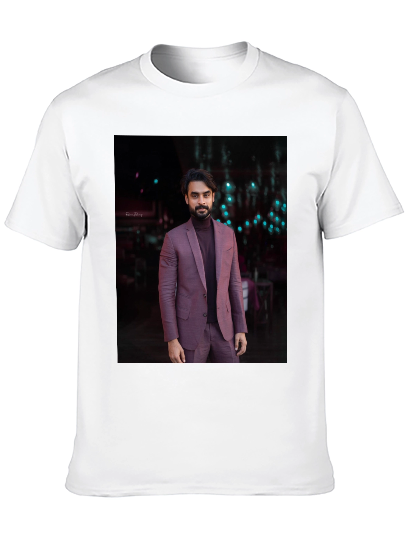 Mans Graphic Tee with Elegant Man Print