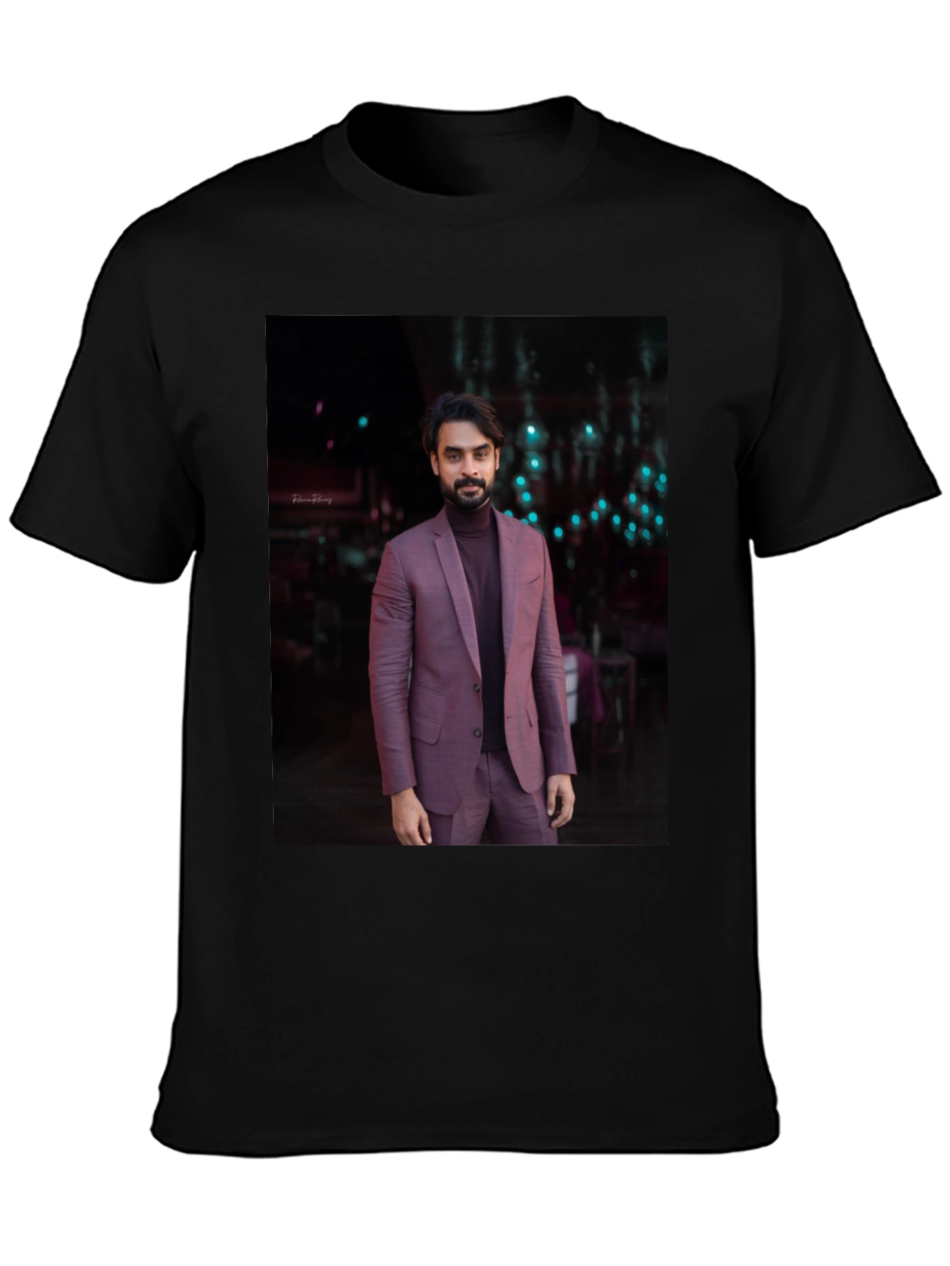 Mans Graphic Tee with Elegant Man Print