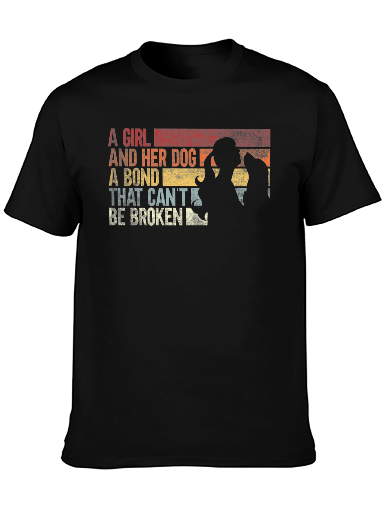 Girl and Dog Bond Graphic T-Shirt