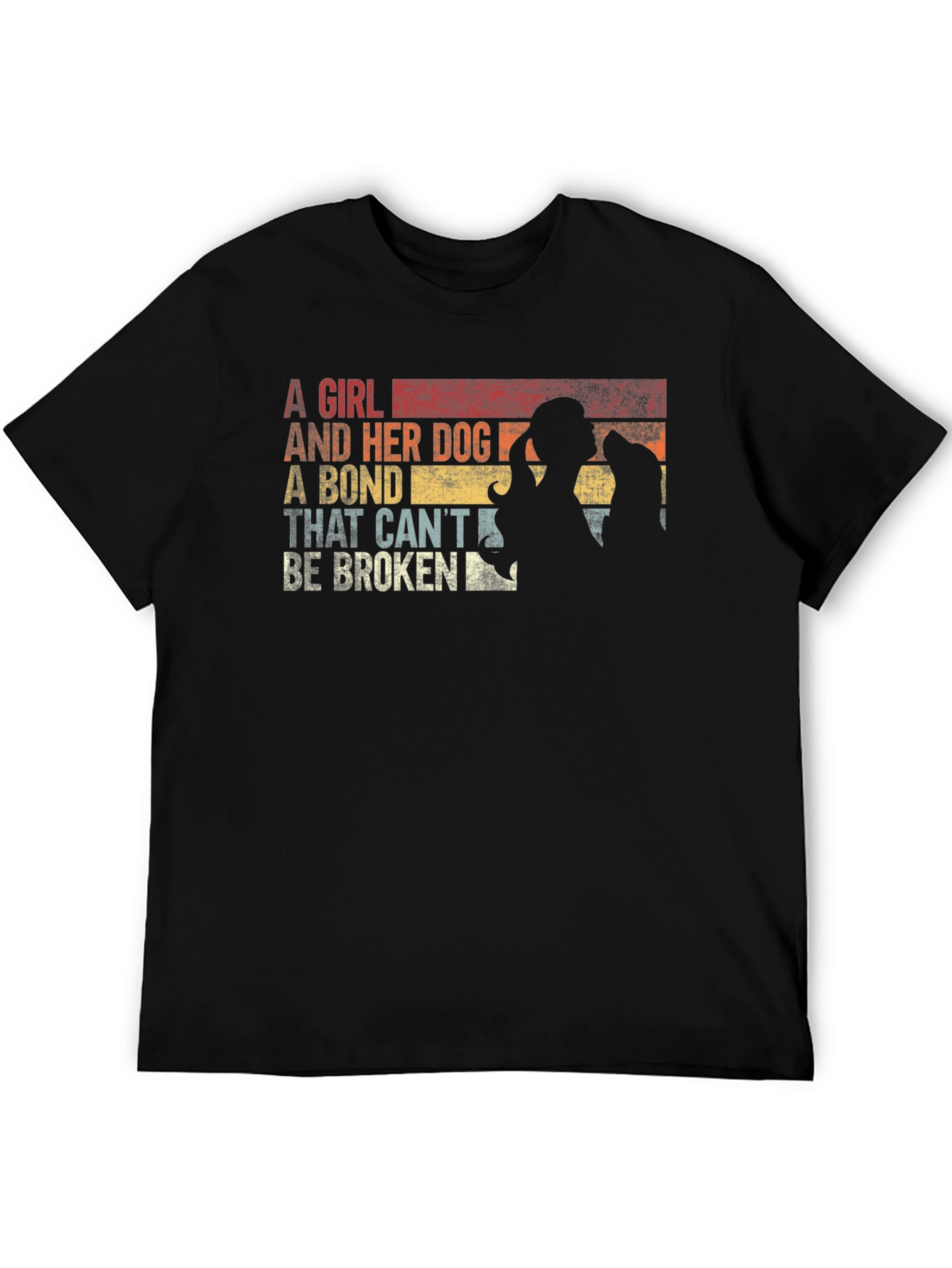 Girl and Dog Bond Graphic T-Shirt
