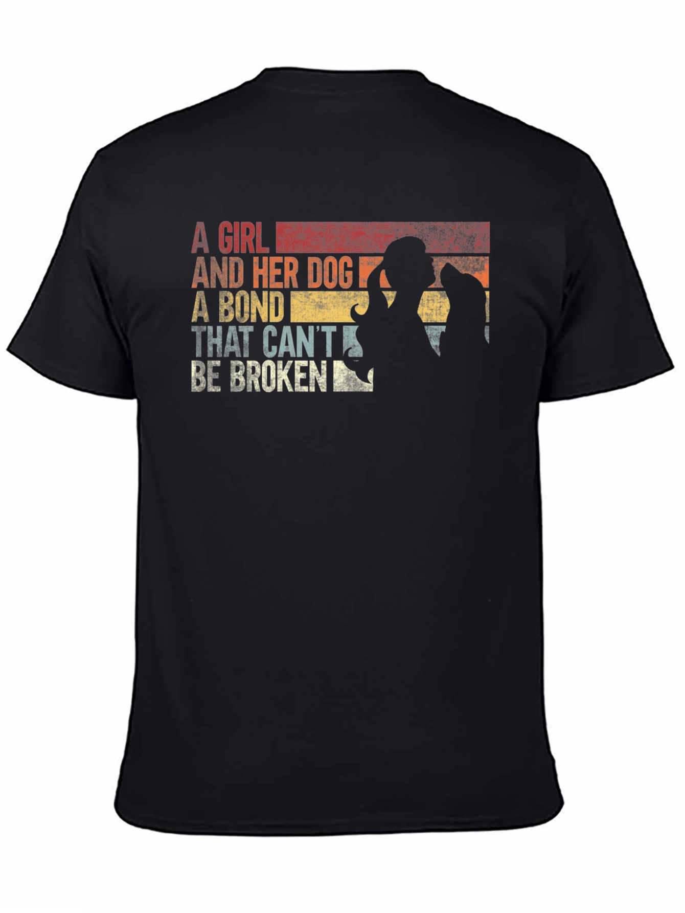 Girl and Dog Bond Graphic T-Shirt