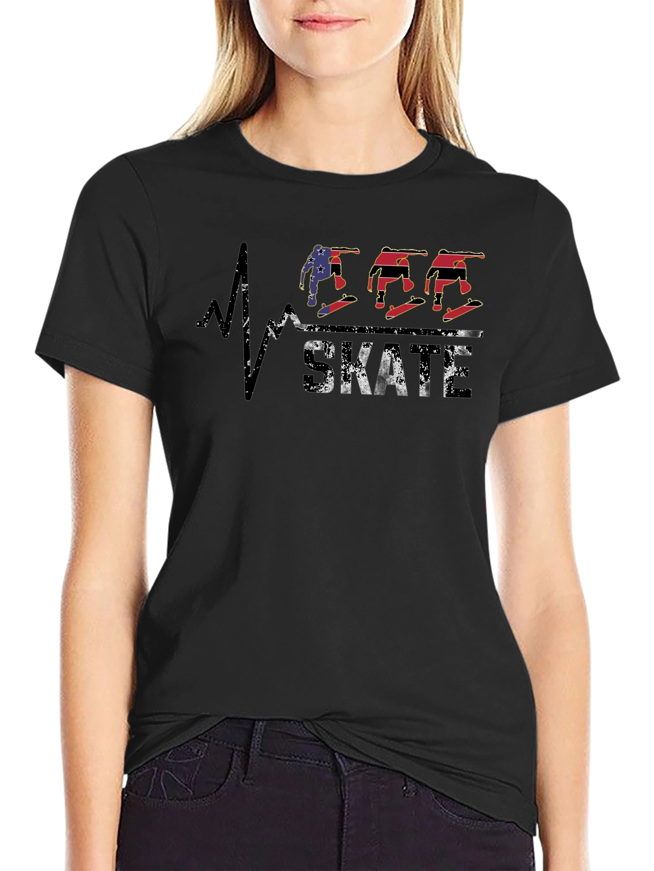 Skateboarding Heartbeat Graphic Tee