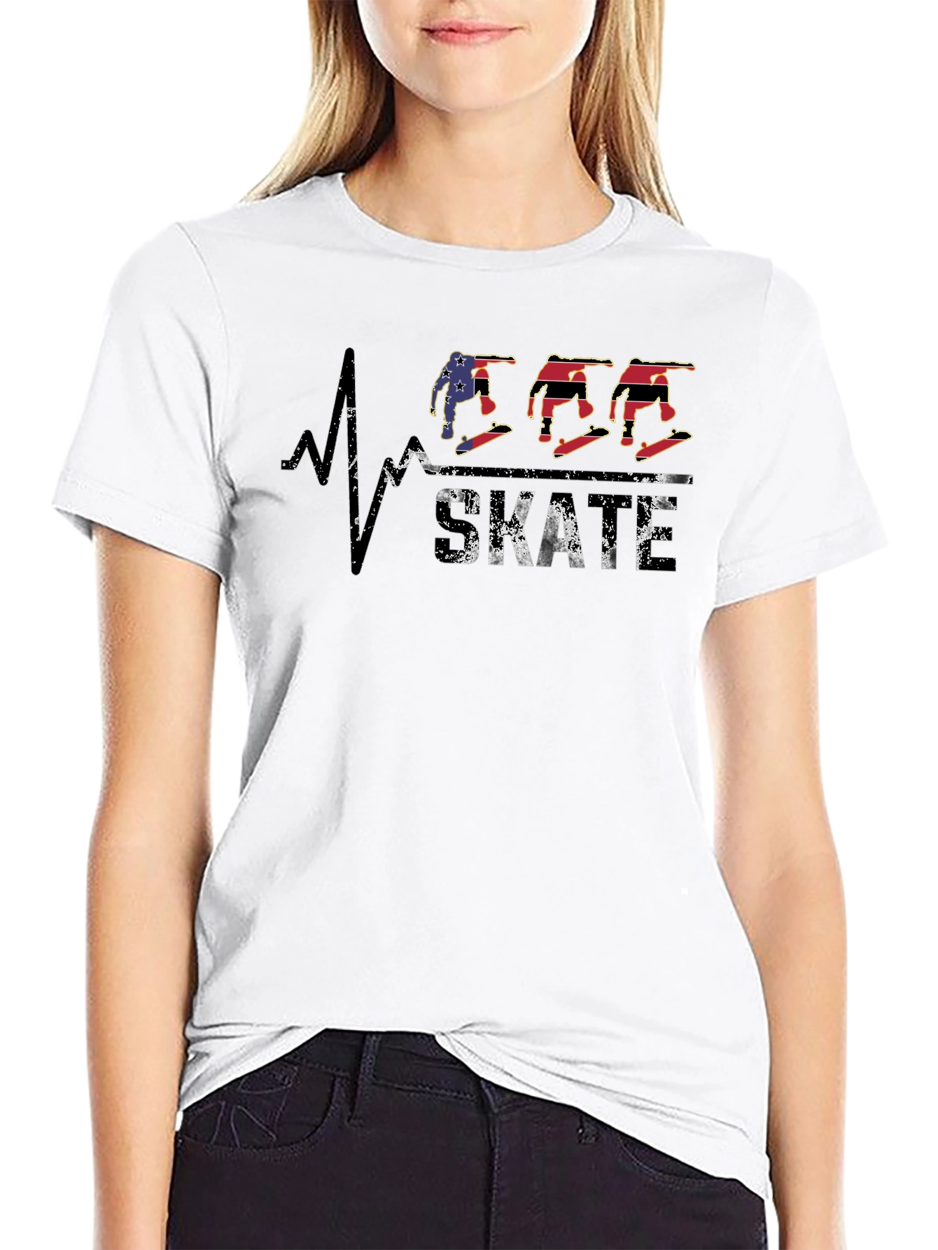 Skateboarding Heartbeat Graphic Tee