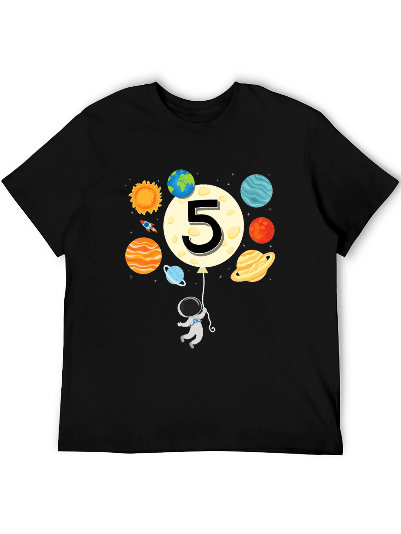 5th Birthday Astronaut T-Shirt - Outer Space Party