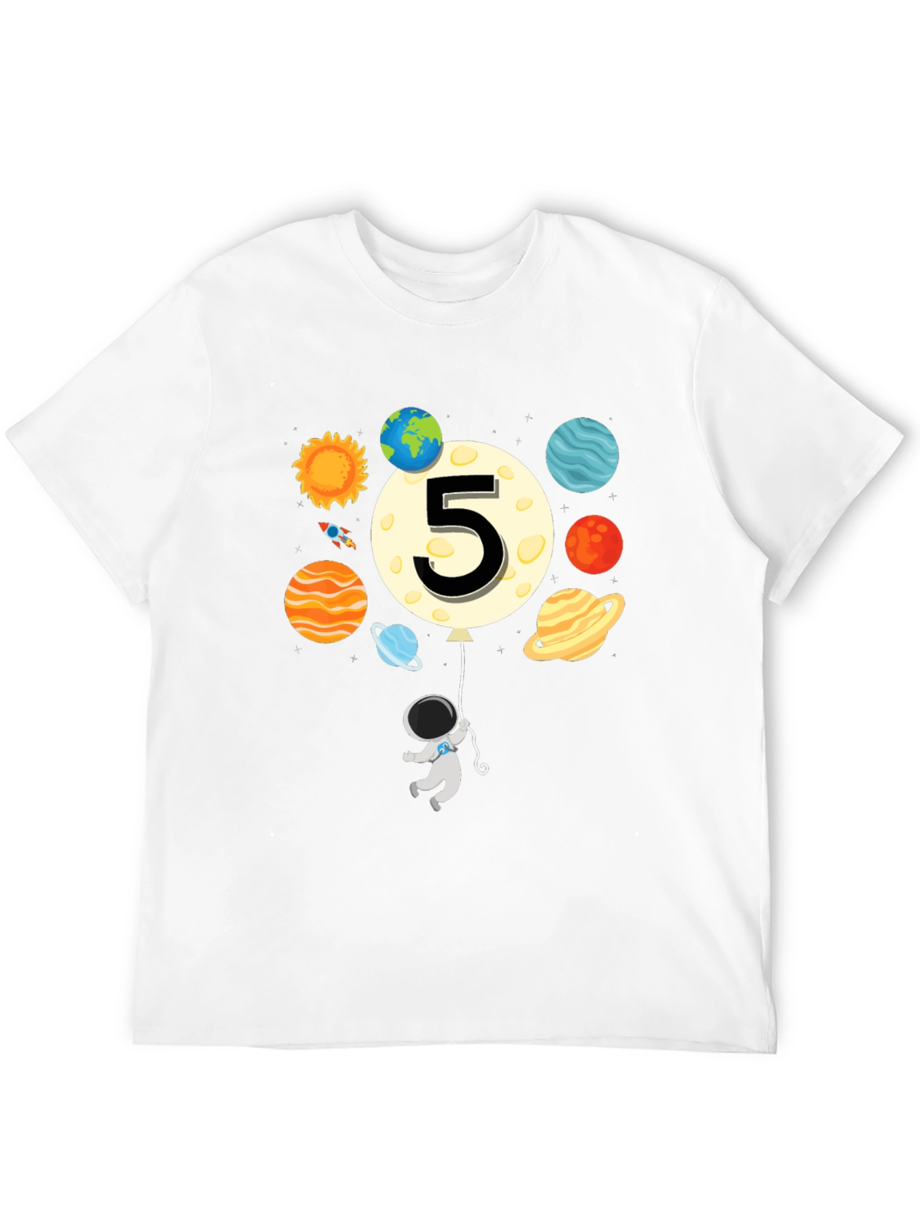 5th Birthday Astronaut T-Shirt - Outer Space Party
