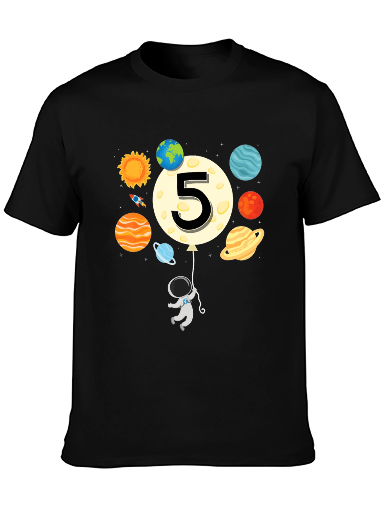 5th Birthday Astronaut T-Shirt - Outer Space Party
