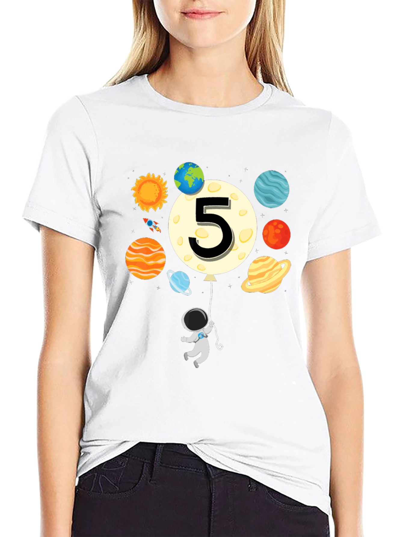 5th Birthday Astronaut T-Shirt - Outer Space Party
