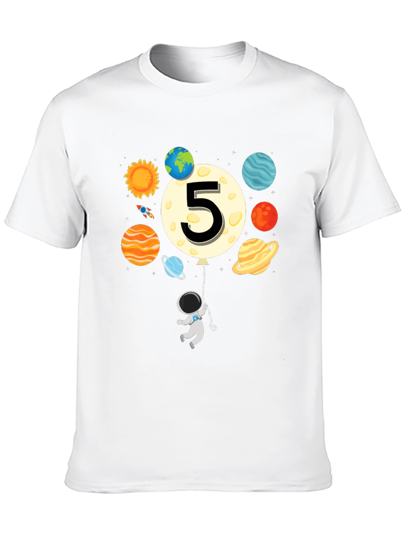 5th Birthday Astronaut T-Shirt - Outer Space Party