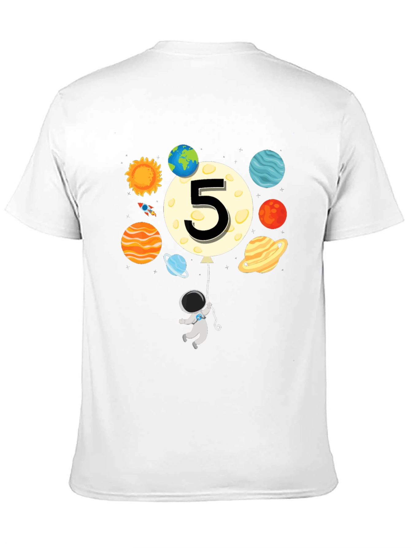 5th Birthday Astronaut T-Shirt - Outer Space Party
