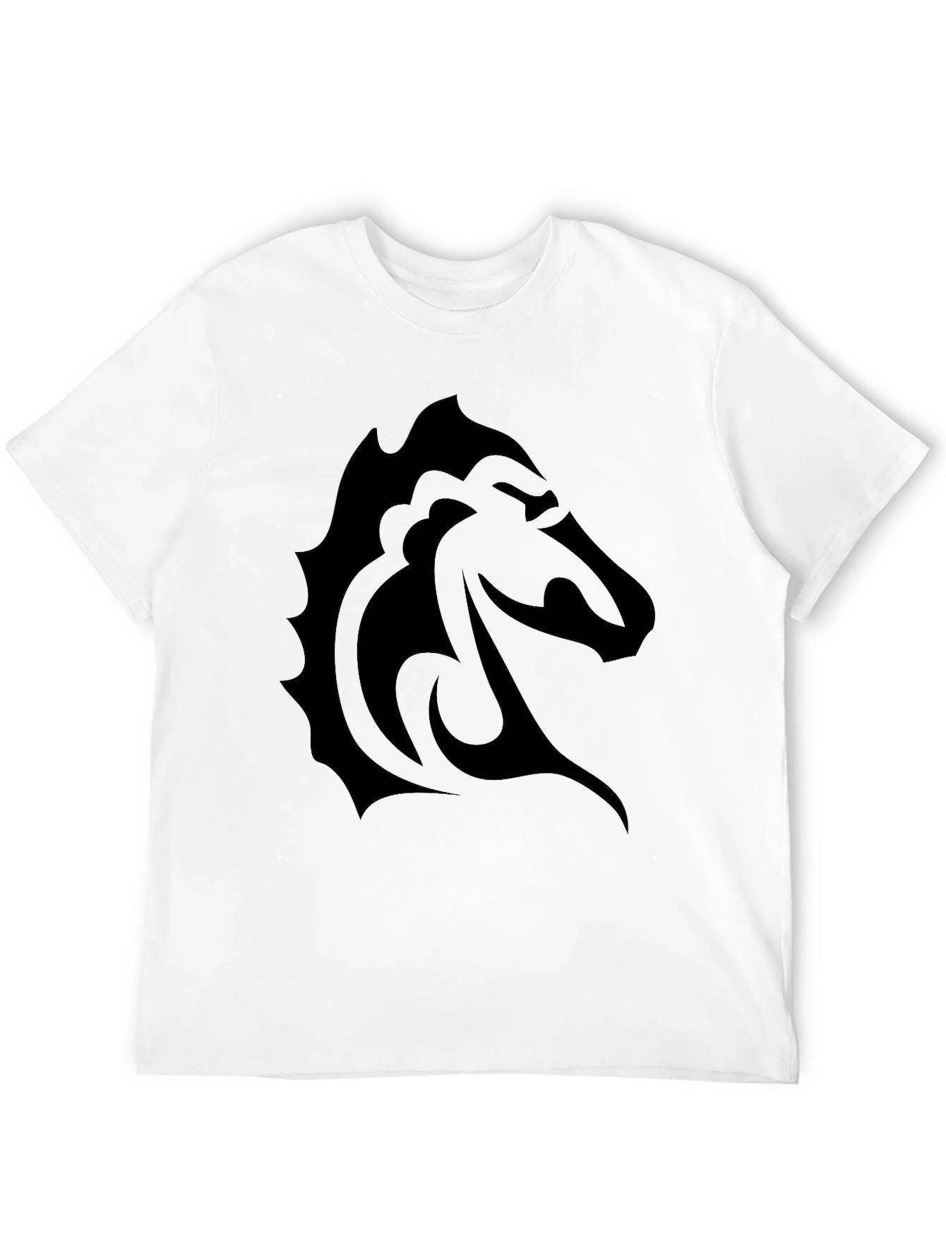 Tribal Horse Head Graphic Black Tee Shirt