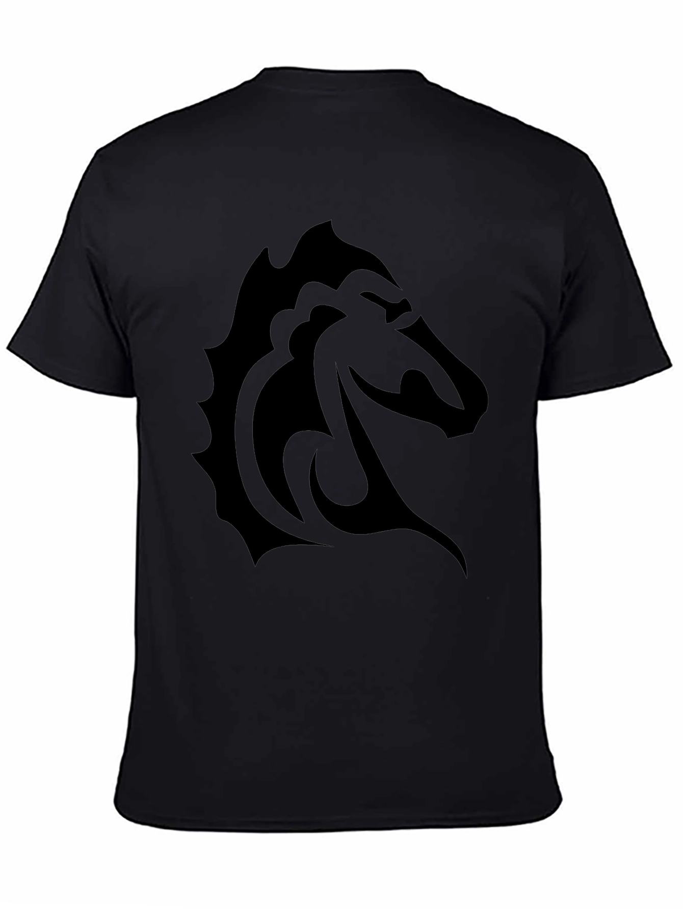 Tribal Horse Head Graphic Black Tee Shirt