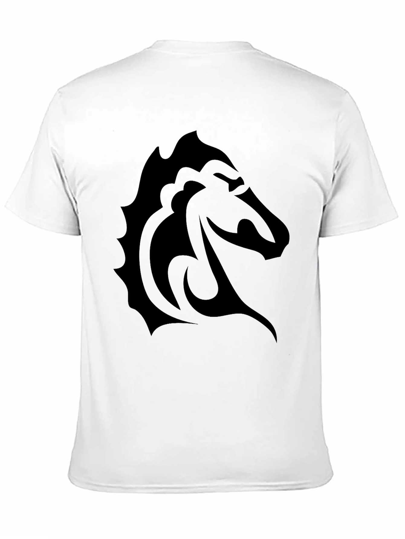 Tribal Horse Head Graphic Black Tee Shirt