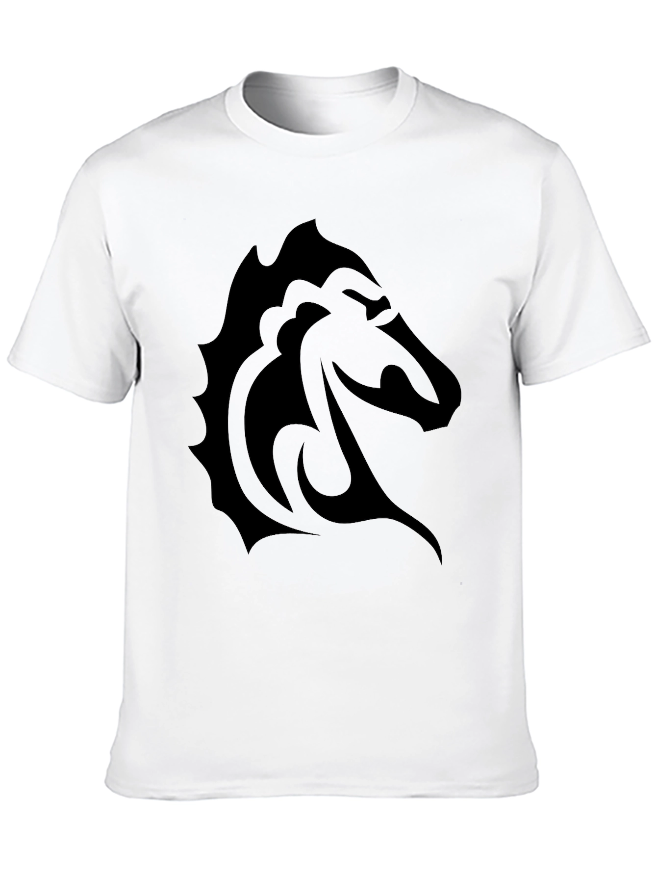Tribal Horse Head Graphic Black Tee Shirt