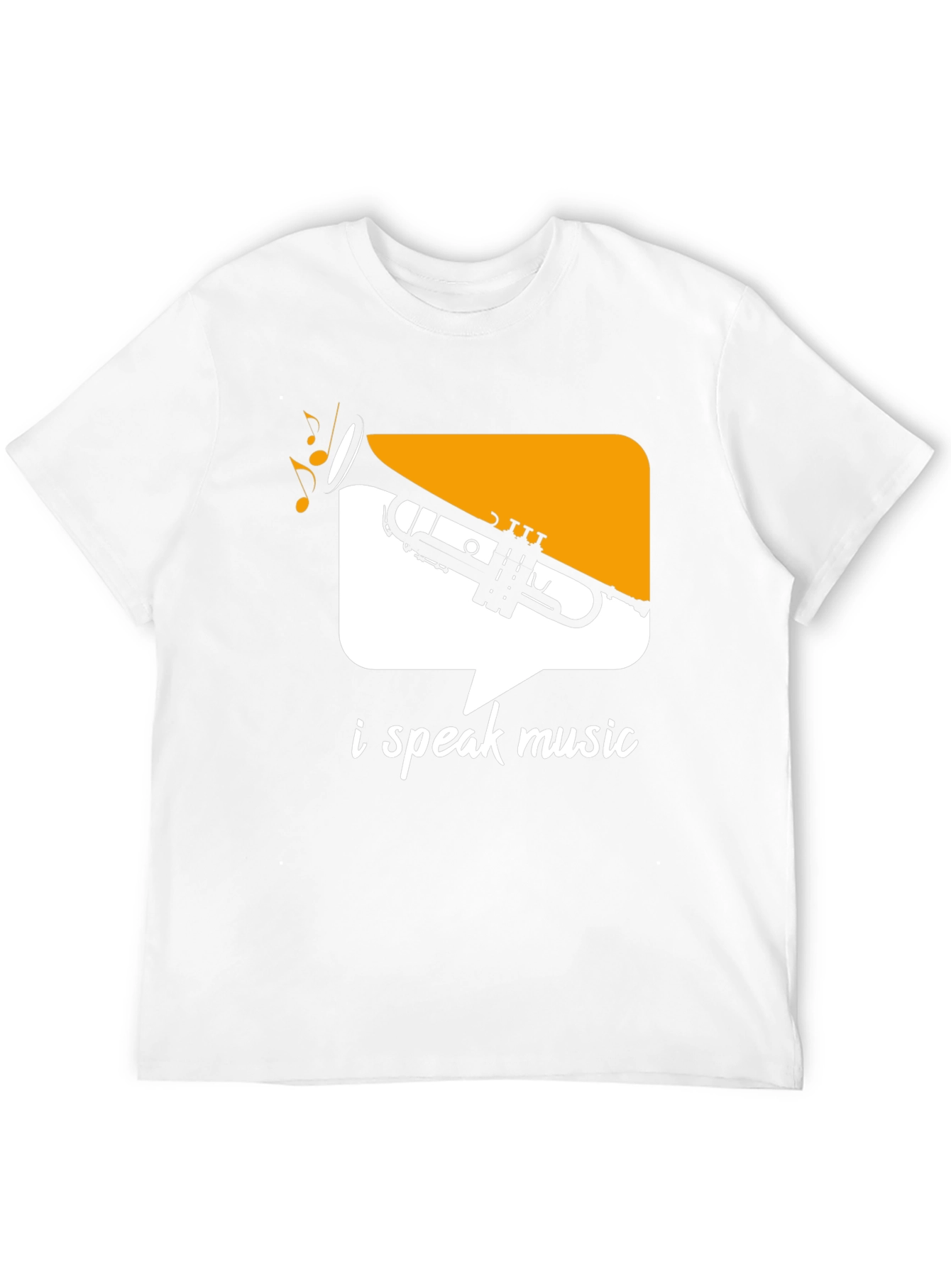 I Speak Music Black T-Shirt: Trumpet Design