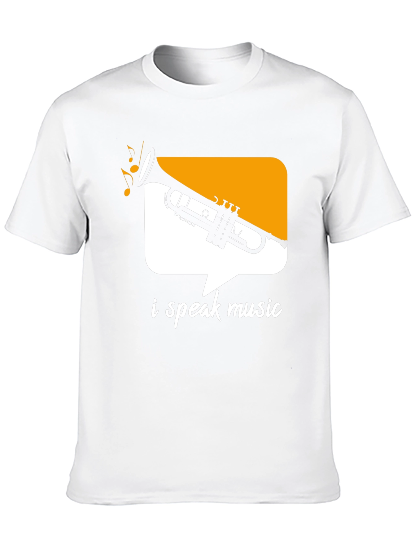 I Speak Music Black T-Shirt: Trumpet Design