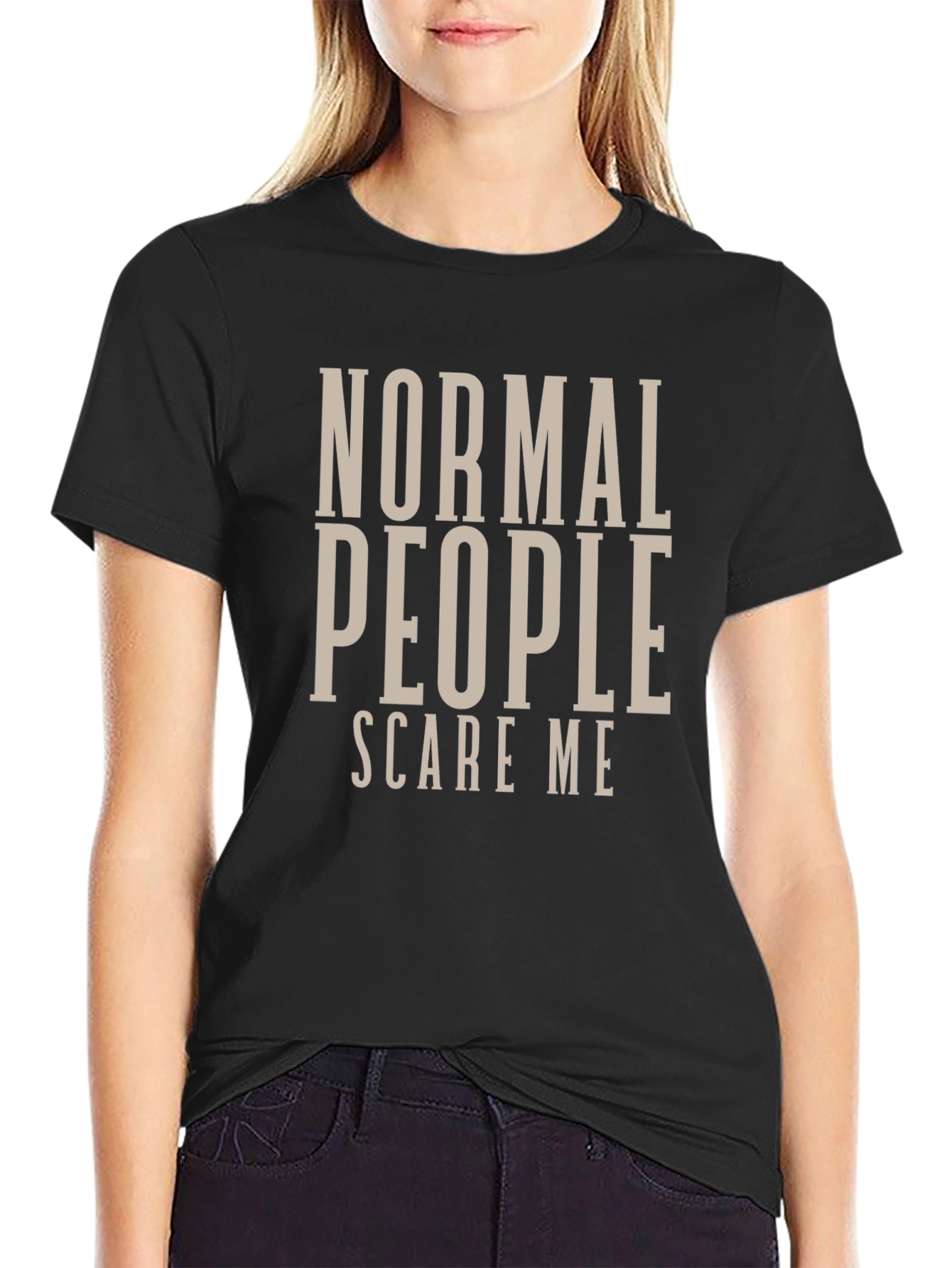 Normal People Scare Me Black T-Shirt