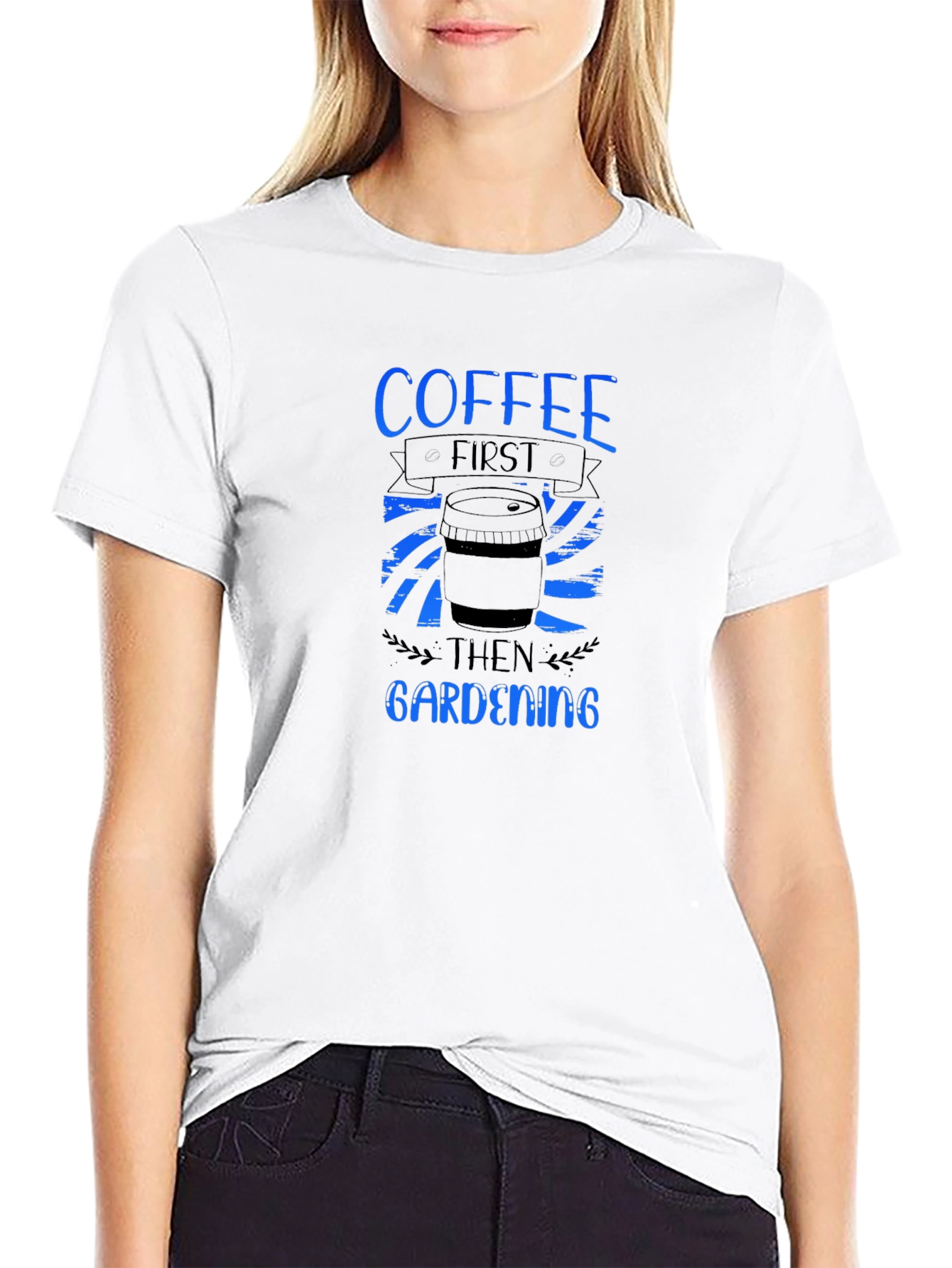 Coffee First Gardening Mens Black Tee