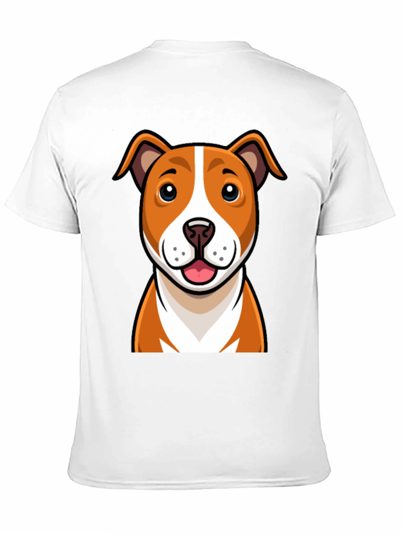 Cartoon Dog Graphic Tee - Black Crew Neck T-Shirt